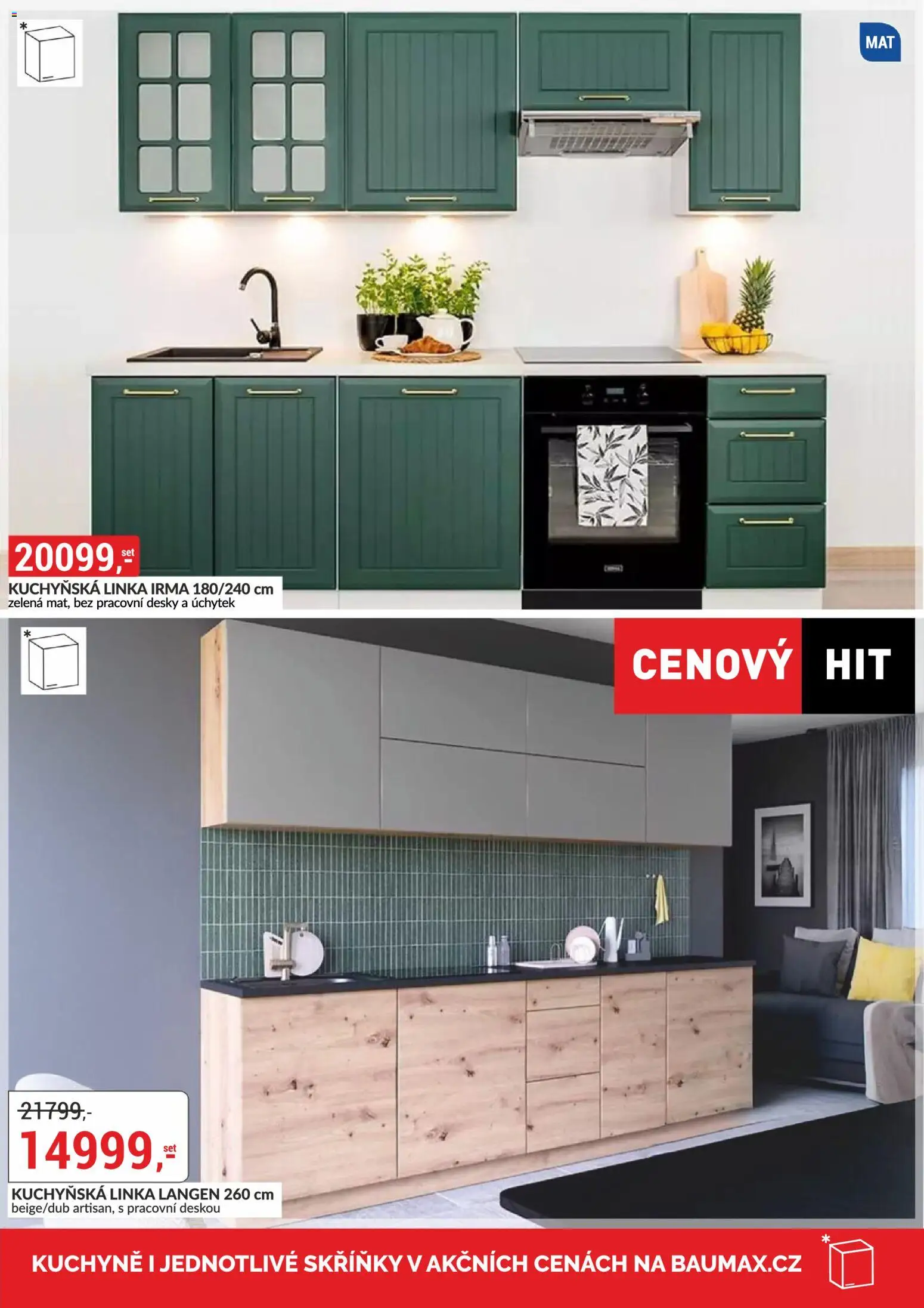 BAUMAX leták - Objevte svět nábytku od 01.04.2026 | Strana: 52 | Produkty: Kuchyňská linka, Desky, Skříň