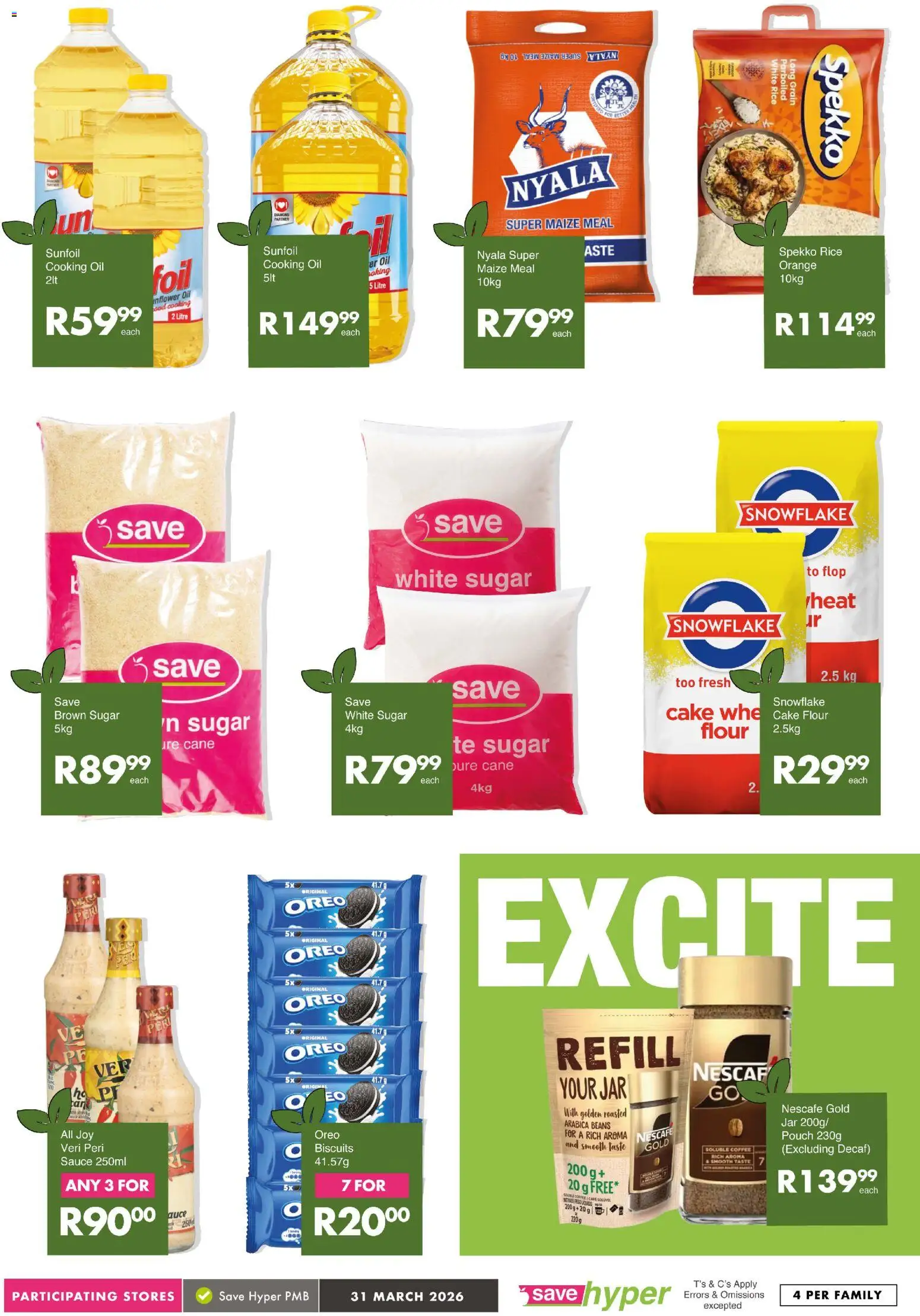 New Save catalogue – valid from 31.03.2026 | Page: 11 | Products: Cake, Flour, Beans, Maize meal