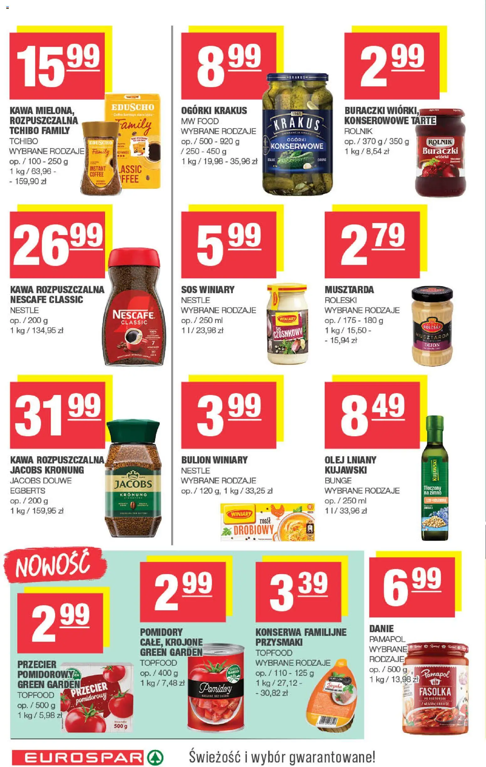 Spar Gazetka - Eurospar od 01.12.2025 | Strona: 10 | Produkty: Olej, Pomidory, Ogórki, Sos