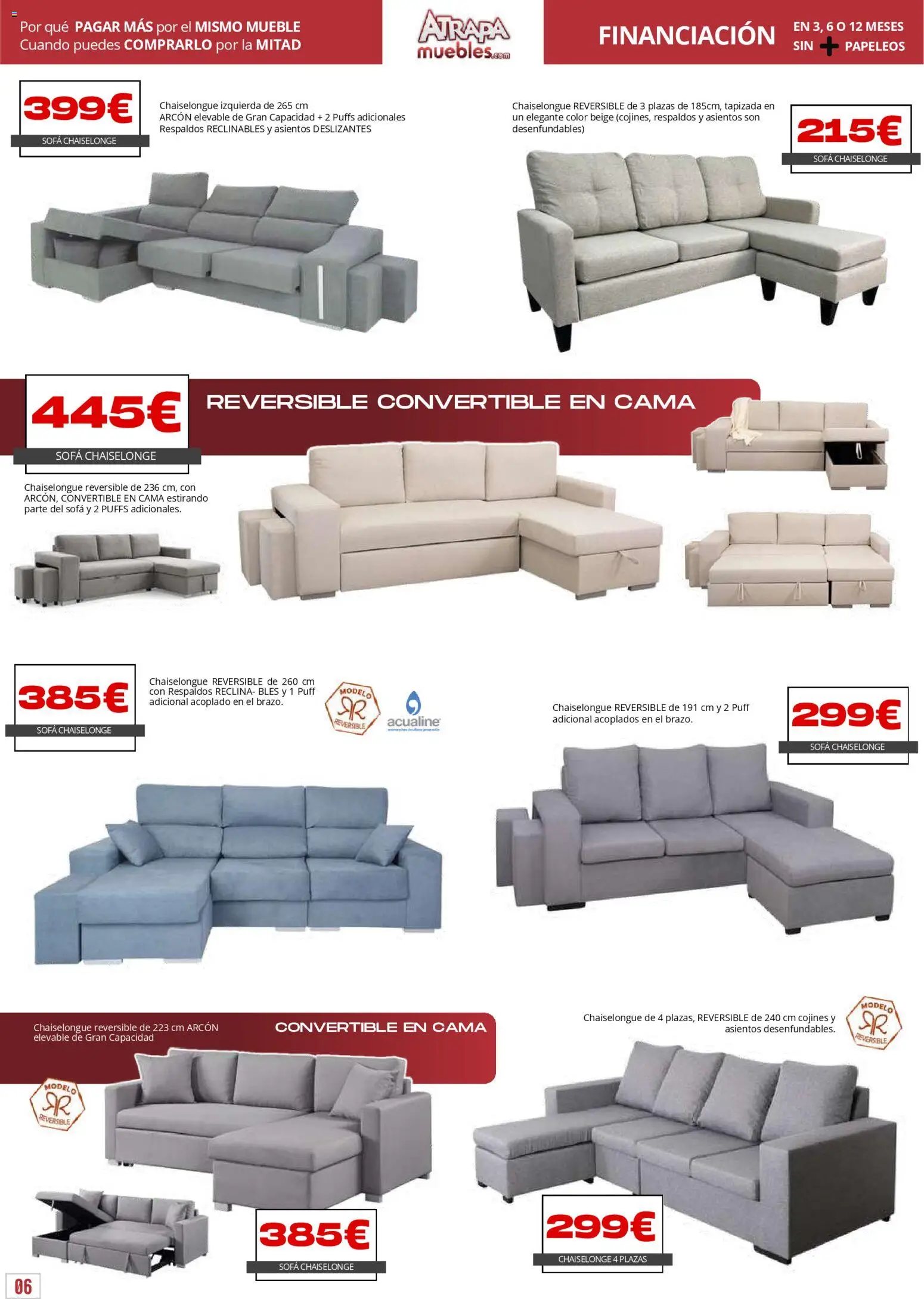 Atrapa Muebles - folleto │ válido desde el 01.02.2026 | Página: 6 | Productos: Cama, Sofá