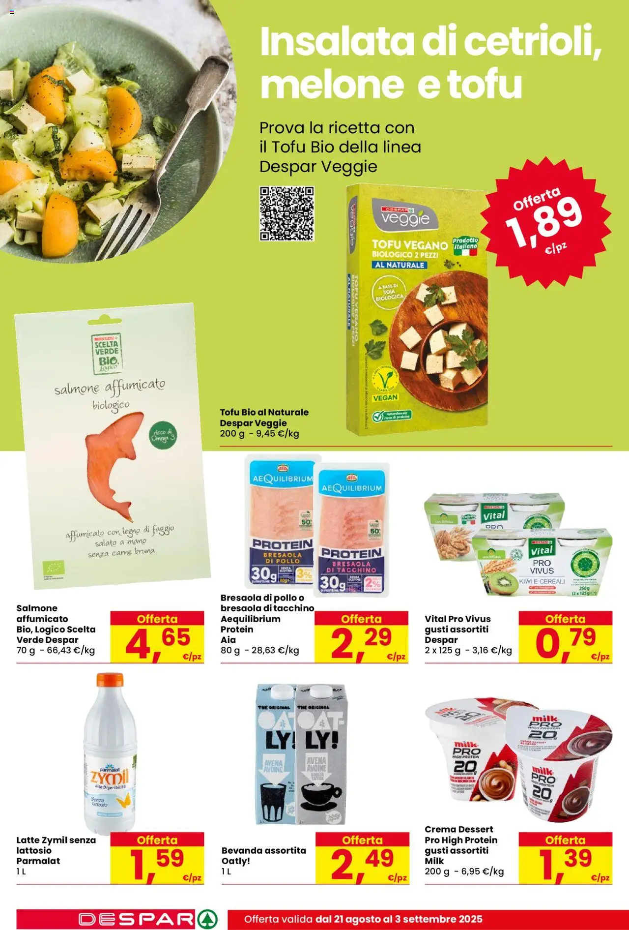 Volantino Eurospar del 21.08.2025 | Pagina: 6 | Prodotti: Crema, Pollo, Bresaola, Insalata
