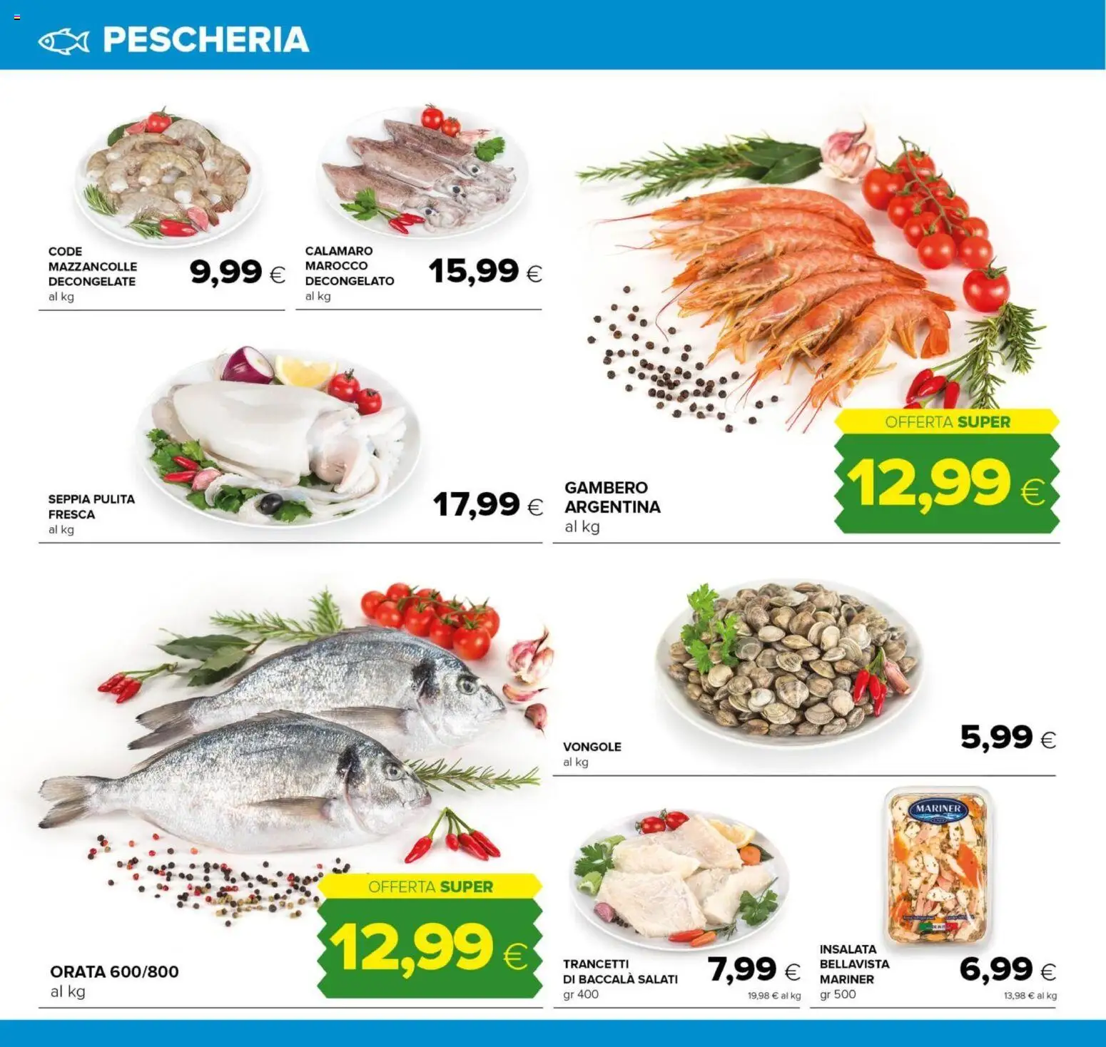 Volantino Oasi del 16.12.2025 | Pagina: 8 | Prodotti: Vongole, Insalata, Mazzancolle, Orata