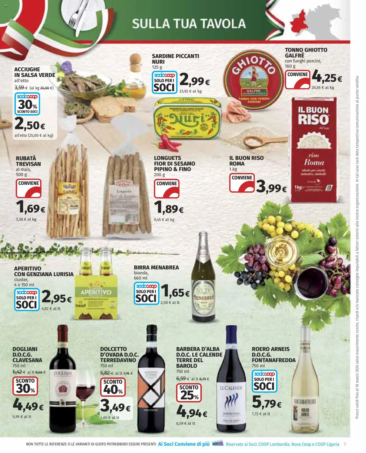 Volantino COOP del 05.03.2026 | Pagina: 9 | Prodotti: Riso, Funghi, Data, Acciughe