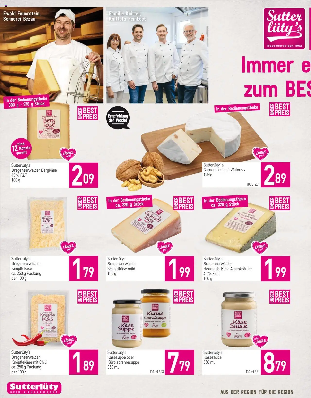 Sutterlüty Flugblatt gültig ab 16.10.2025 | Seite: 10 | Produkte: Chili, Kürbis, Käse, Creme