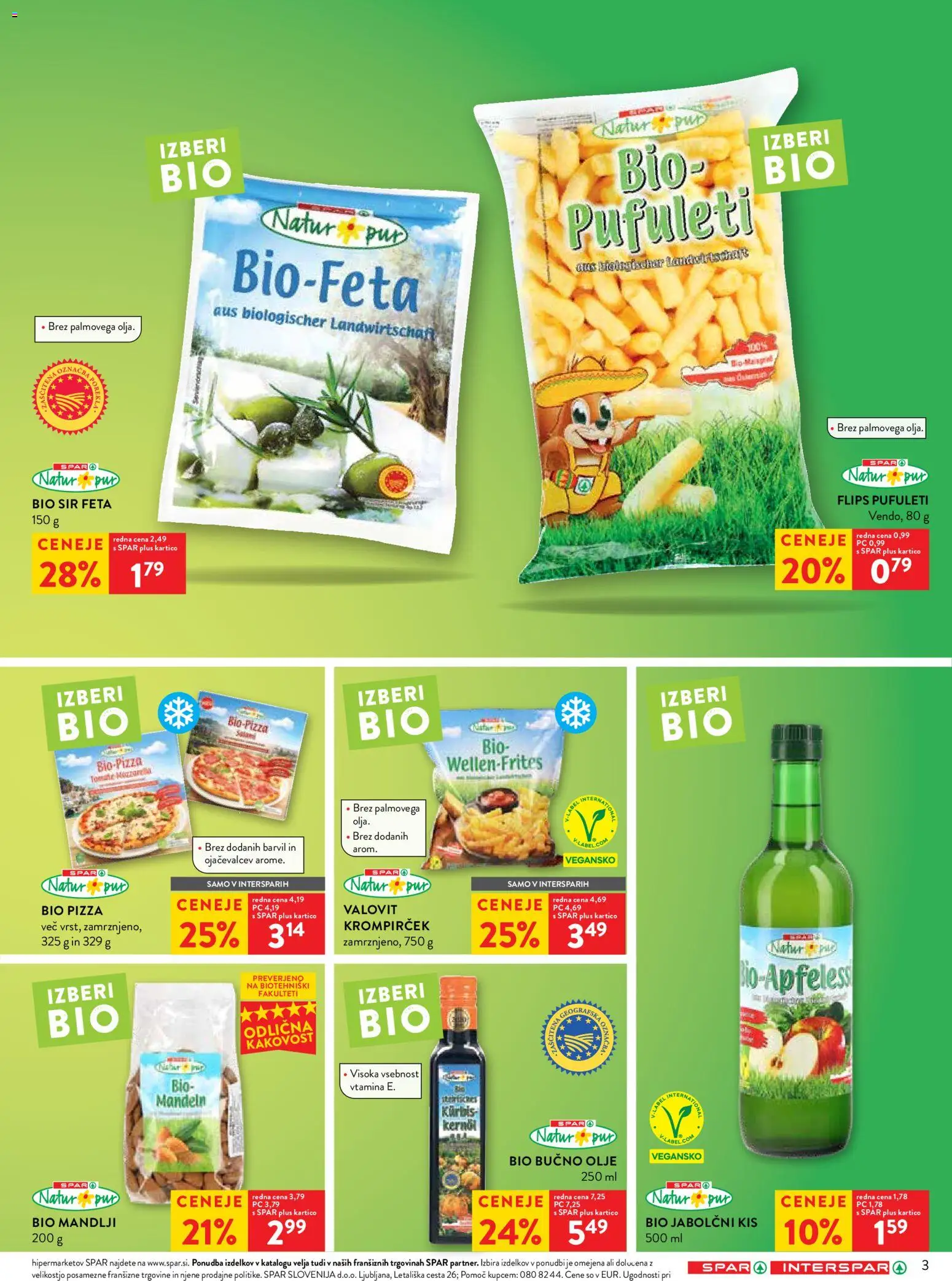 Novi Spar katalog ponudbe – veljaven od 25.02.2026 | Stran: 3 | Izdelki: Mandlji, Kis, Sir, Olje