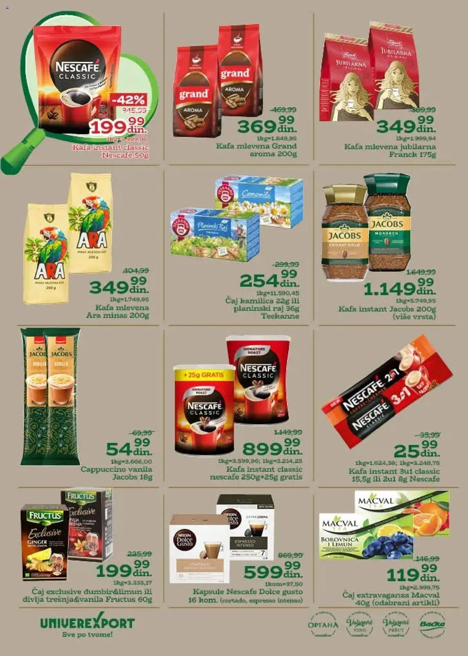 Univerexport katalog - važi od 10.11.2025 | Strana: 8 | Proizvode: Kapsule, Borovnica, Teekanne, Čaj