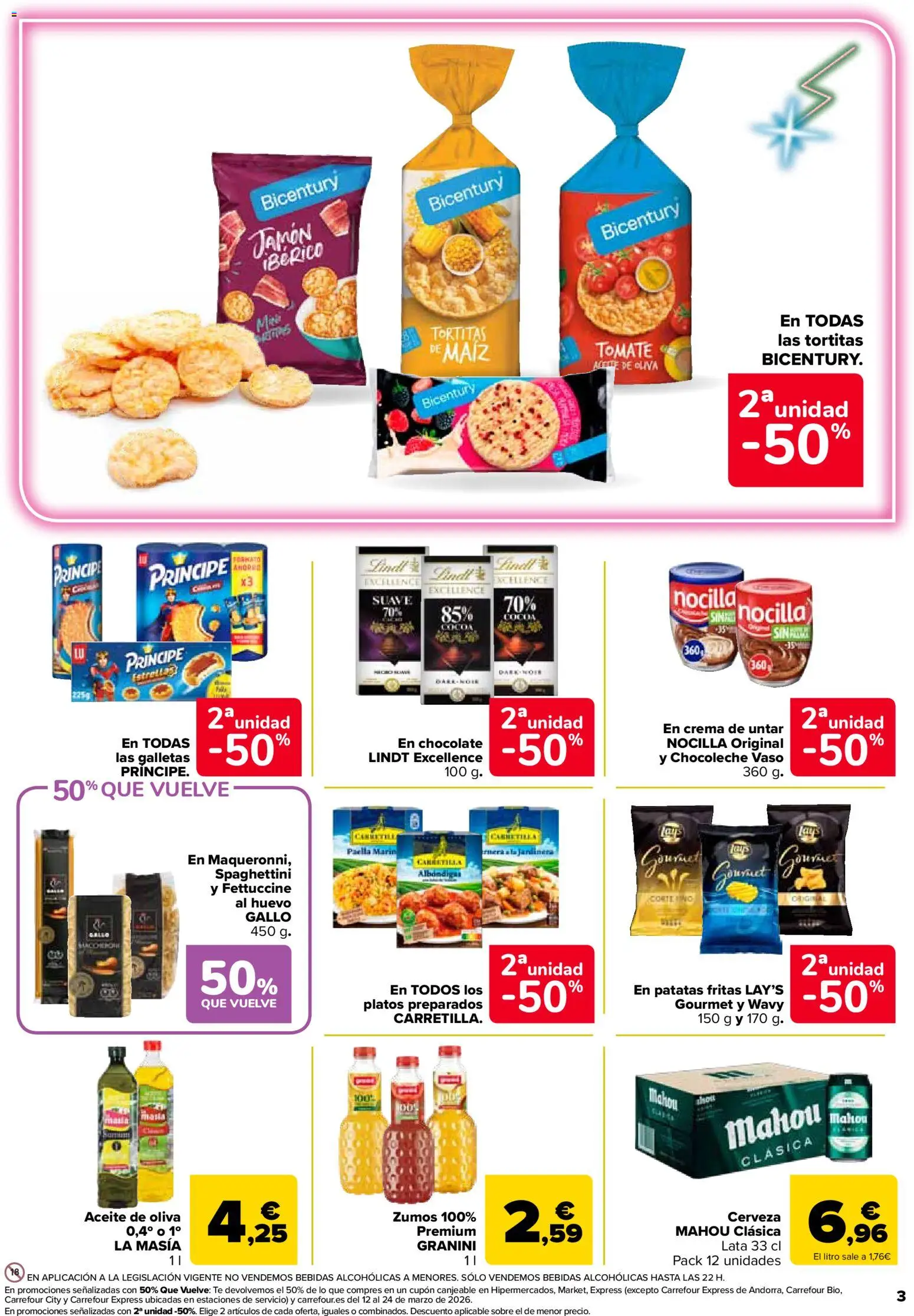 Carrefour Express folleto │ válido desde el 25.02.2026 | Página: 3 | Productos: Chocolate, Κεραία, Galletas, Aceite de oliva