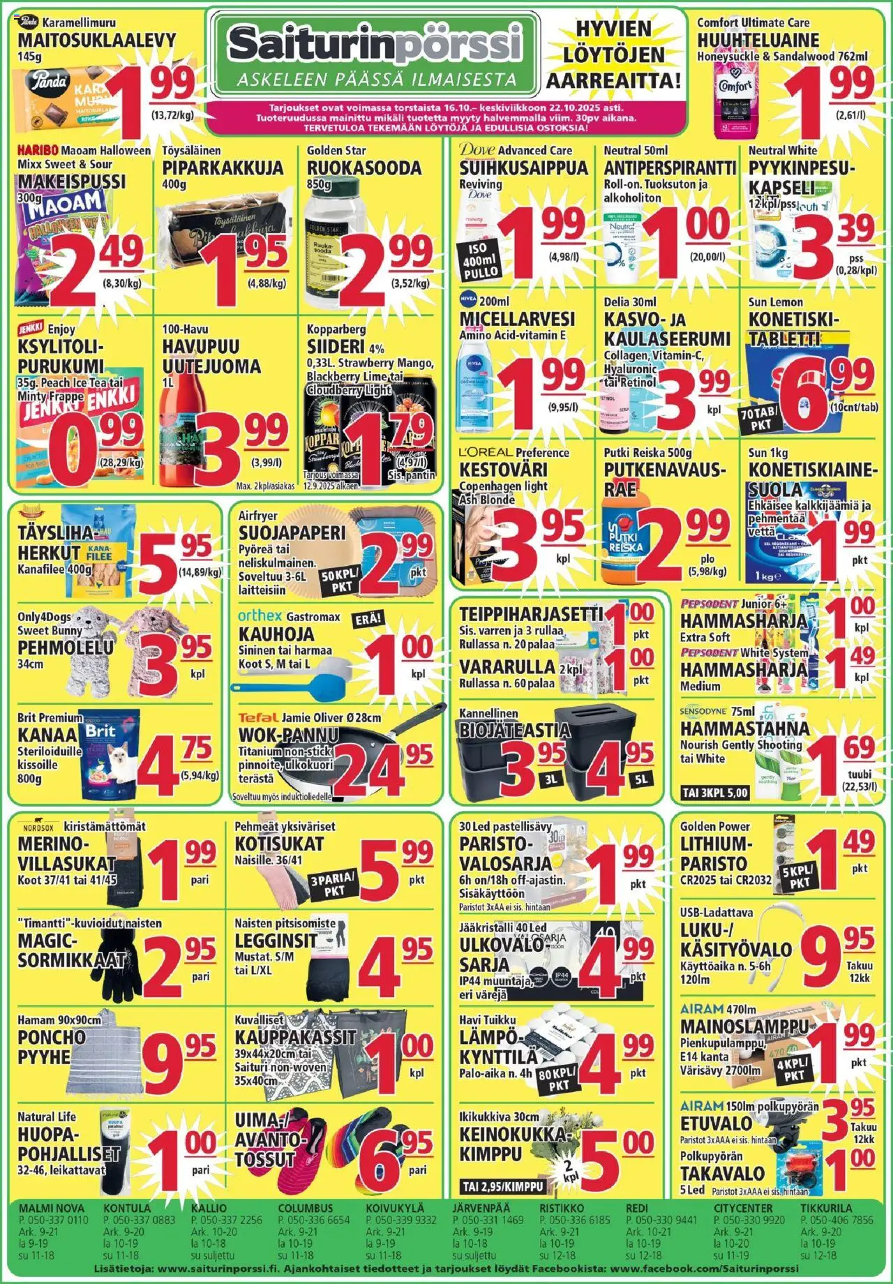 Saiturinpörssi tarjoukset – voimassa 16.10.2025 alkaen | Sivu: 1 | Tuotteet: Kana, Antiperspirantti, Paristot, Suola