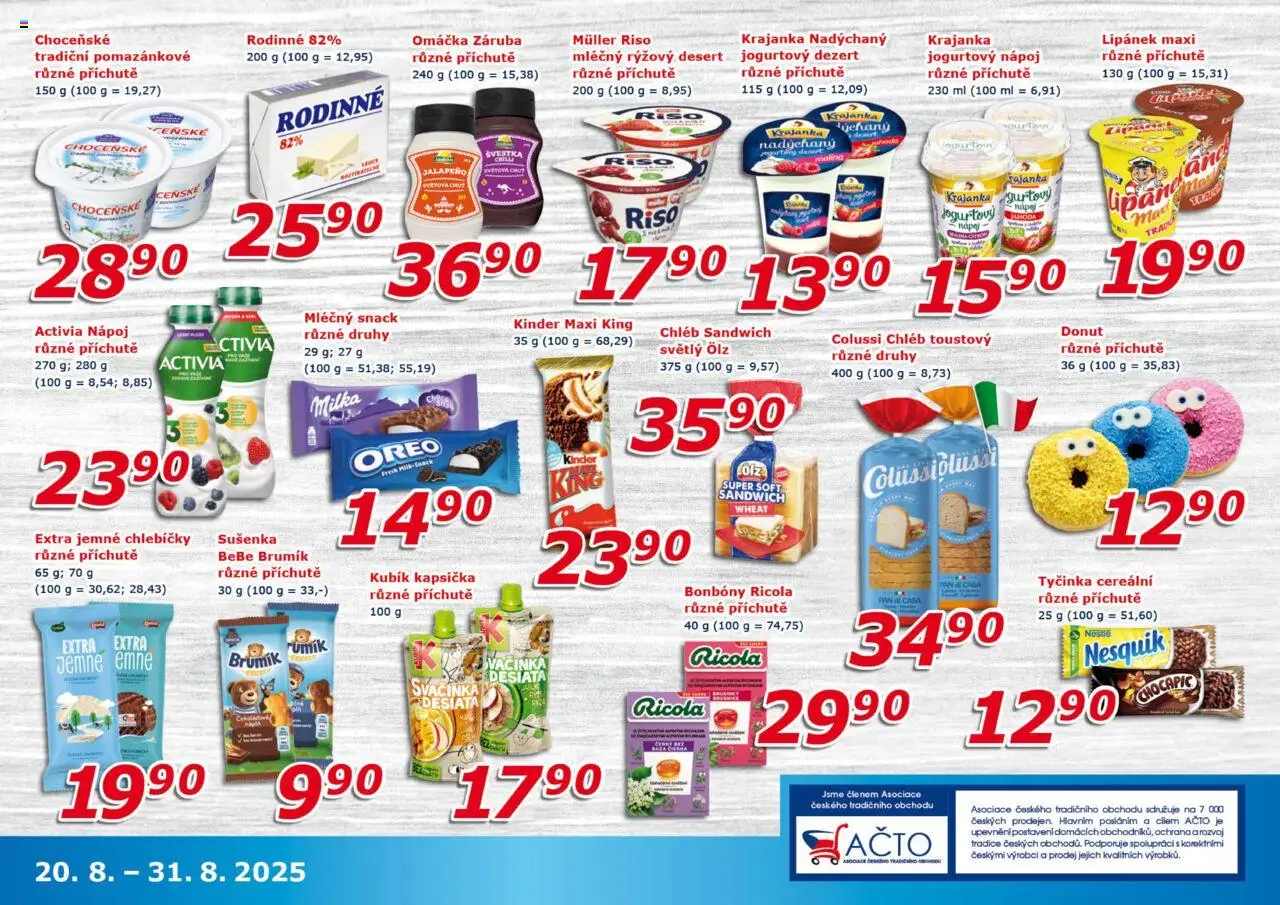 Eso market leták od 20.08.2025 | Strana: 6 | Produkty: Donut, Lipánek, Chocapic, Kinder