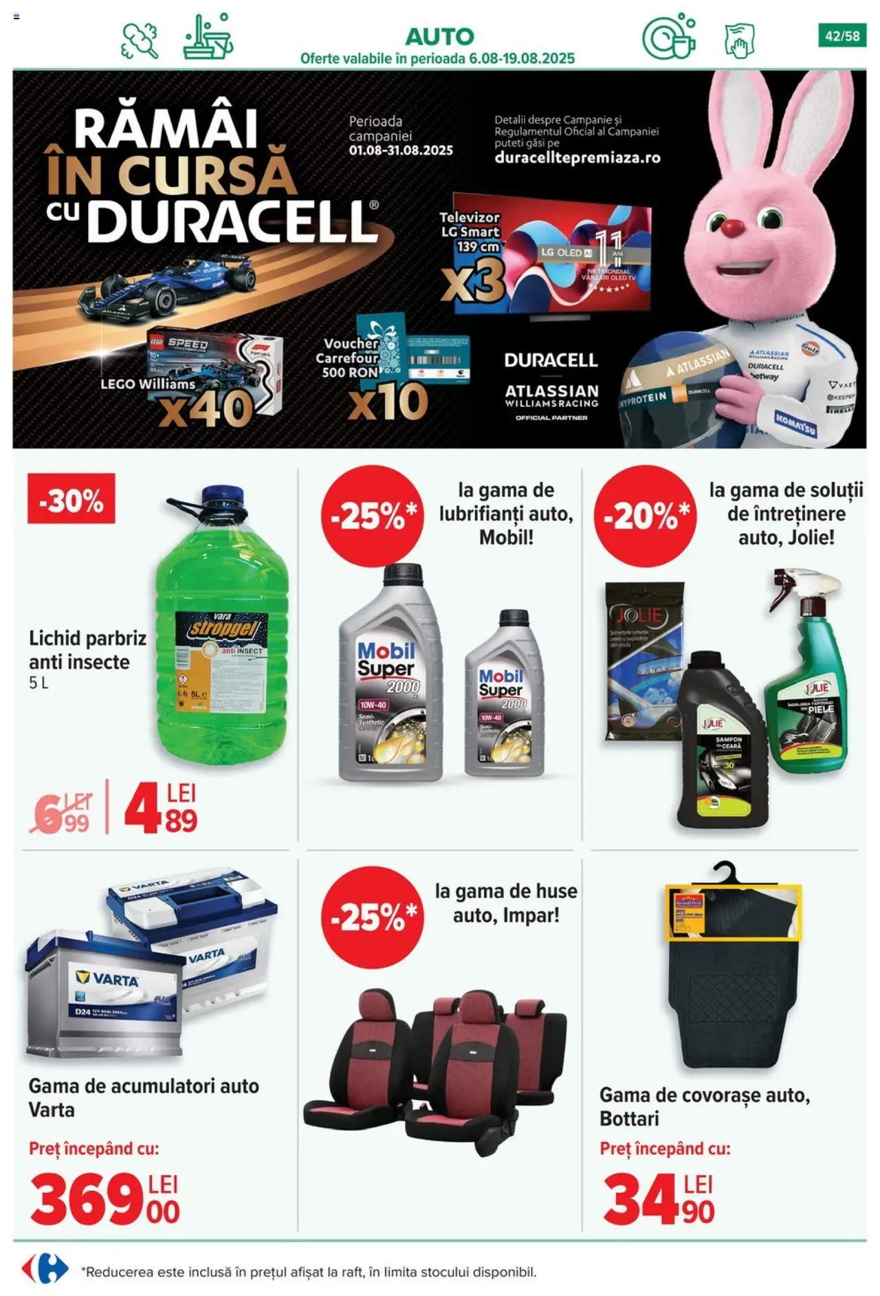 Catalog Carrefour – valabil de la 06.08.2025 | Pagină: 43 | Produse: Televizor, Șampon, Șervețele umede