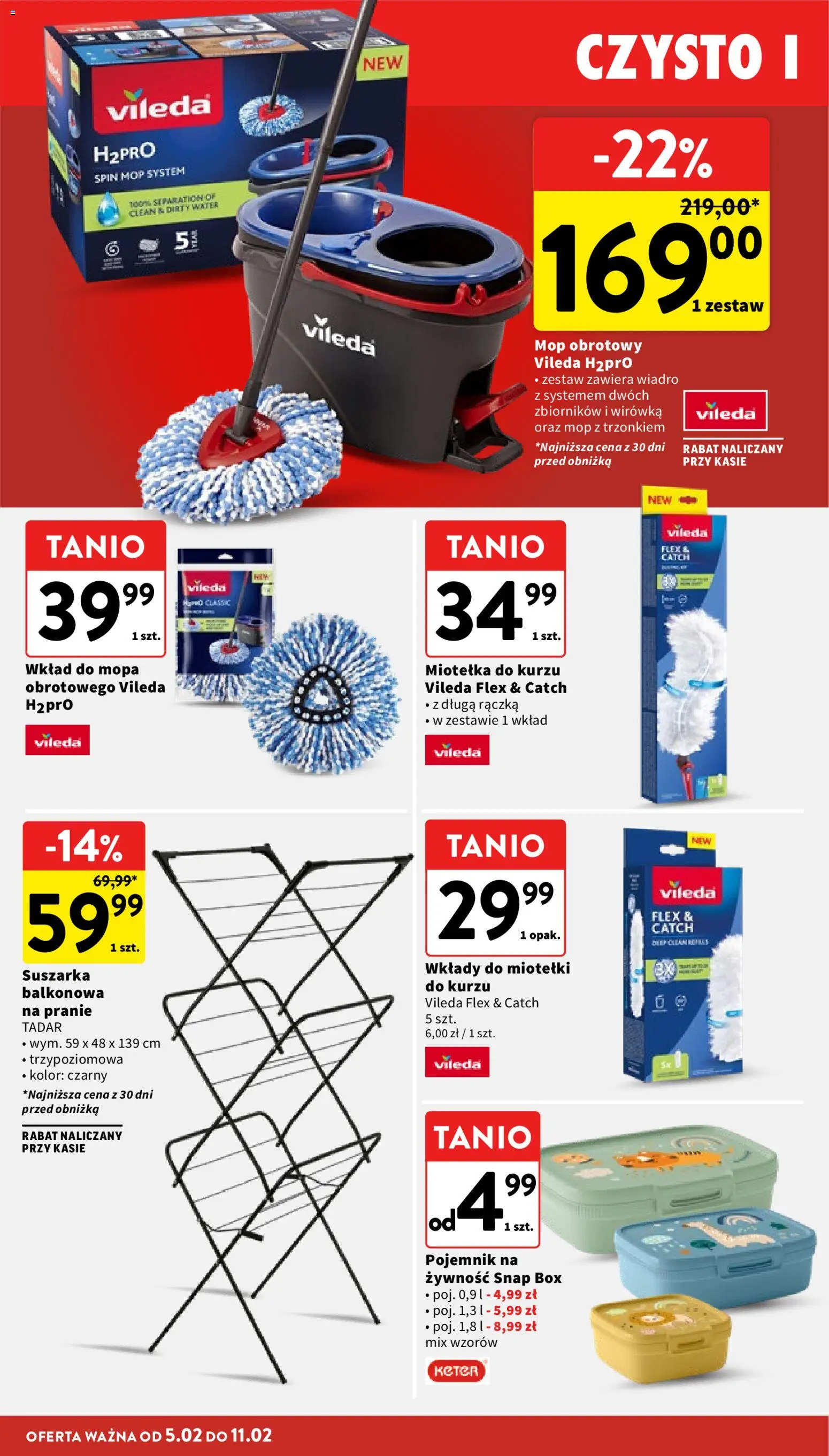 Intermarche Gazetka od 05.02.2026 | Strona: 40 | Produkty: Suszarka, Mop obrotowy vileda, Mop obrotowy, Vileda