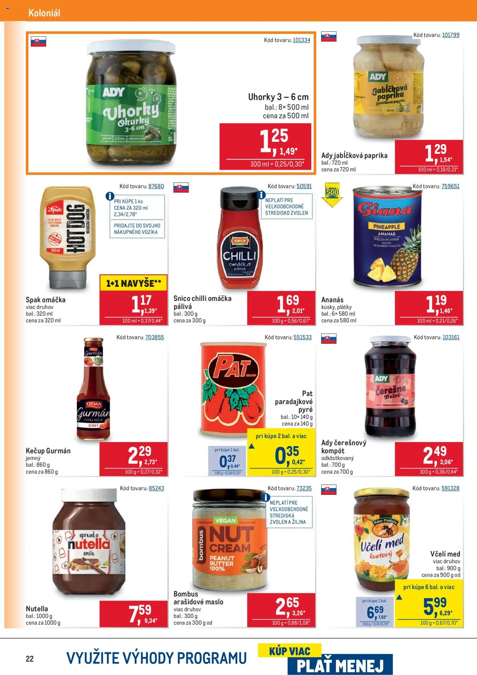 Nové Metro akcie – leták je platný od 11.02.2026 | Strana: 22 | Produkty: Paprika, Chilli, Uhorky, Nutella