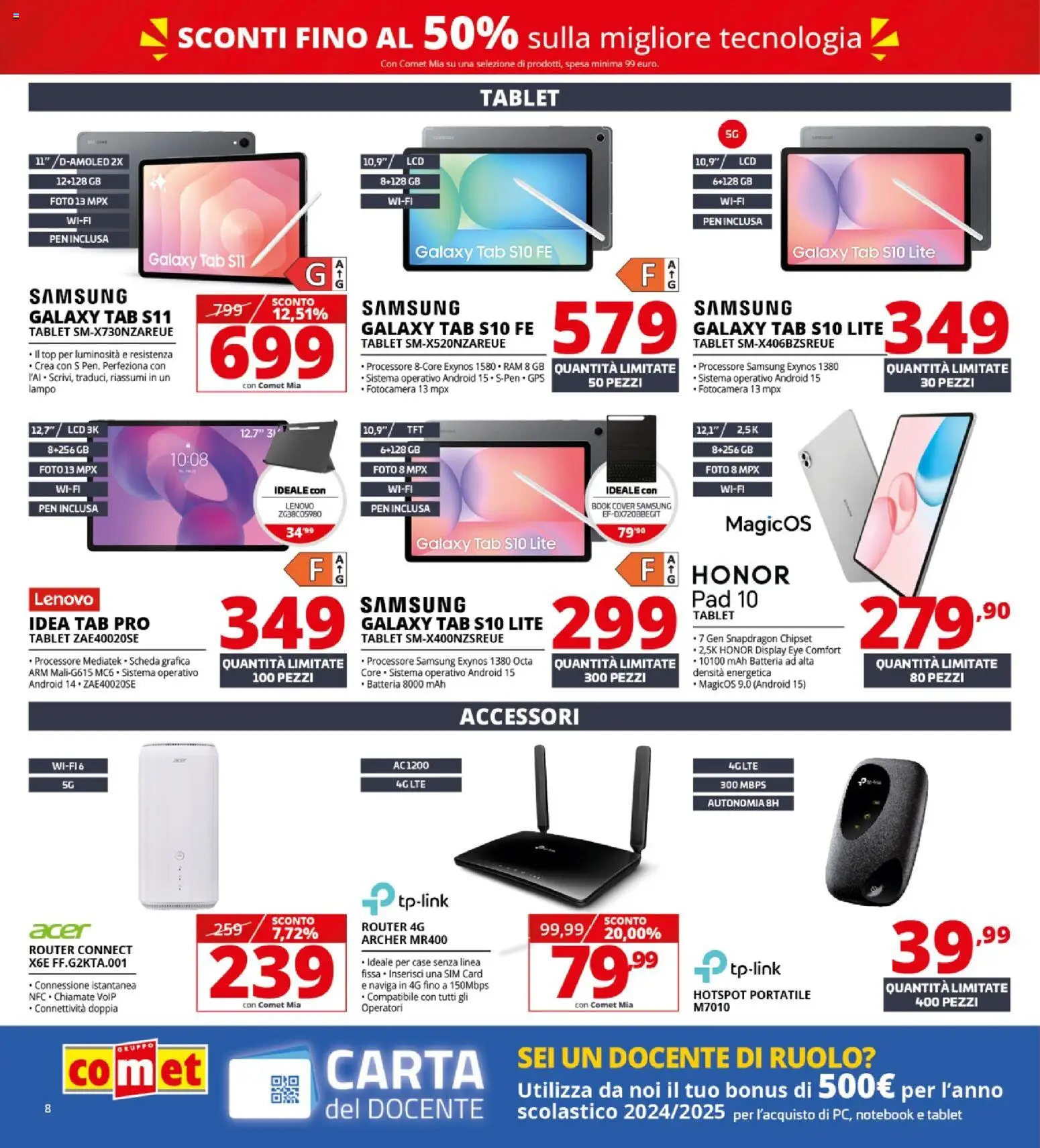 Volantino Comet del 22.01.2026 | Pagina: 8 | Prodotti: Notebook, Samsung Galaxy, Fotocamera, Samsung