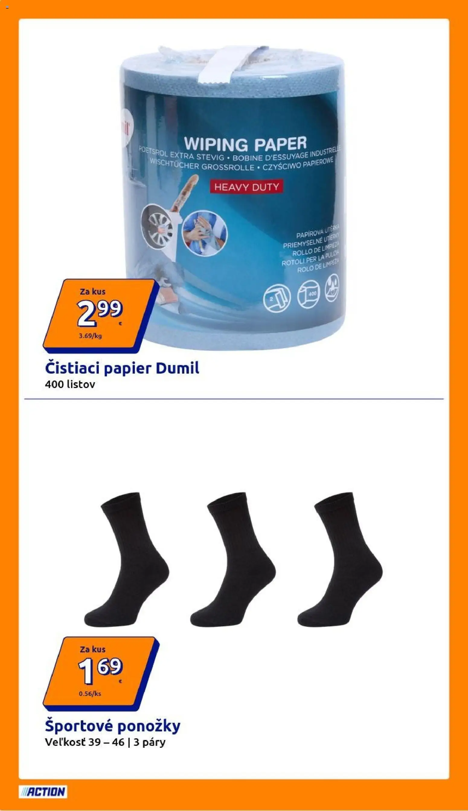 Nové Action akcie – leták je platný od 08.04.2026 | Strana: 12 | Produkty: Ponožky
