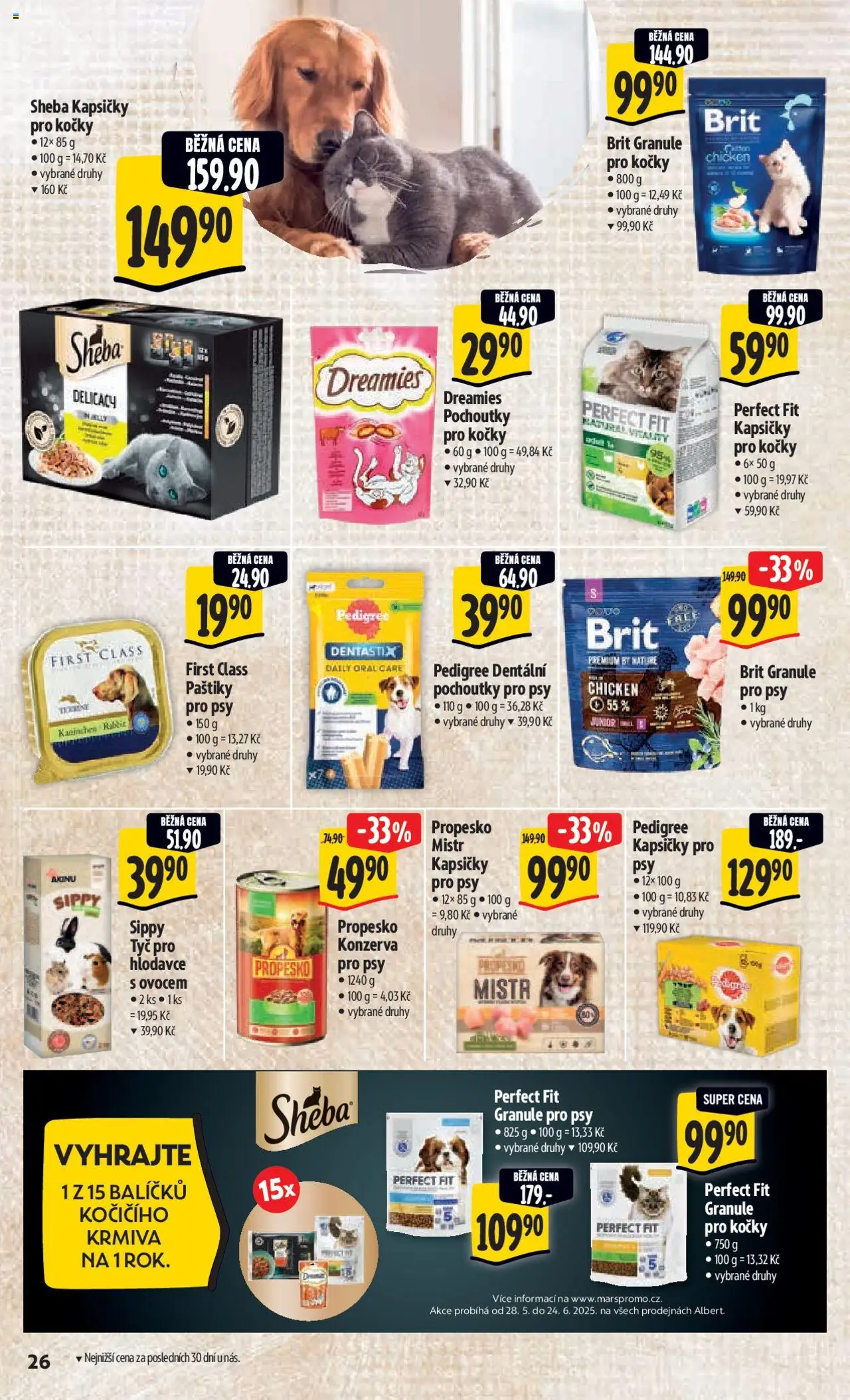 Albert leták - Hypermarket od 04.06.2025 | Strana: 34 | Produkty: Kapsičky pro kočky Sheba, Granule pro kočky, Konzerva pro psy, Sheba