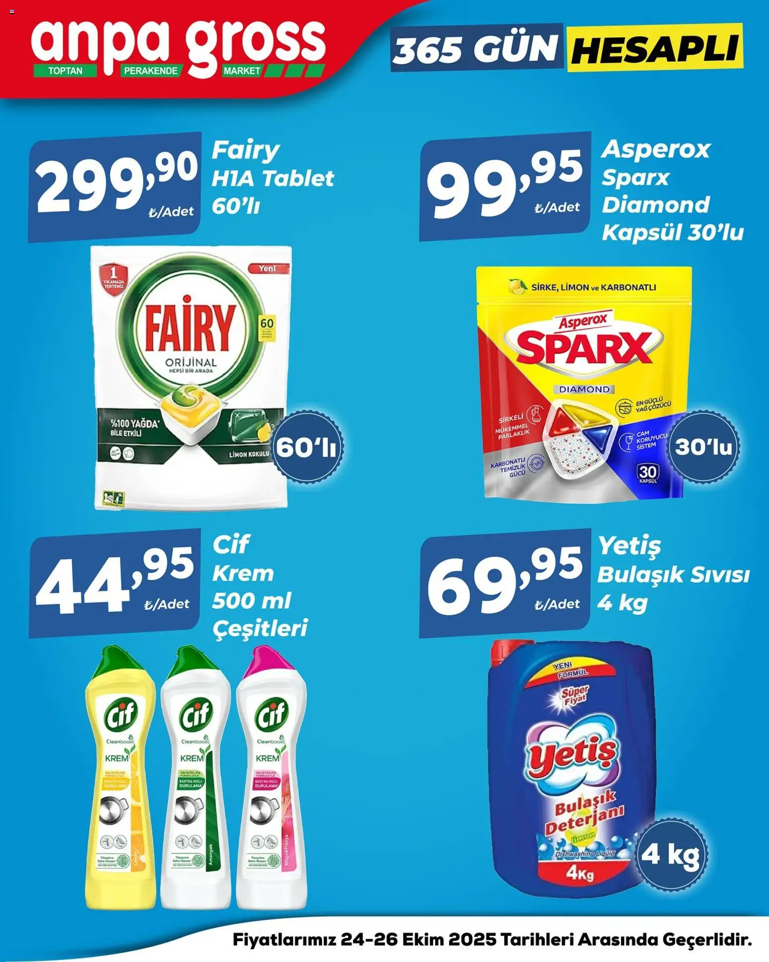 Anpa Gross Katalog Cuma-Pazar - 24.10.2025 tarihinden itibaren geçerlidir | Sayfa: 2 | Ürünler: Krem, Yağ çözücü, Limon, Tablet