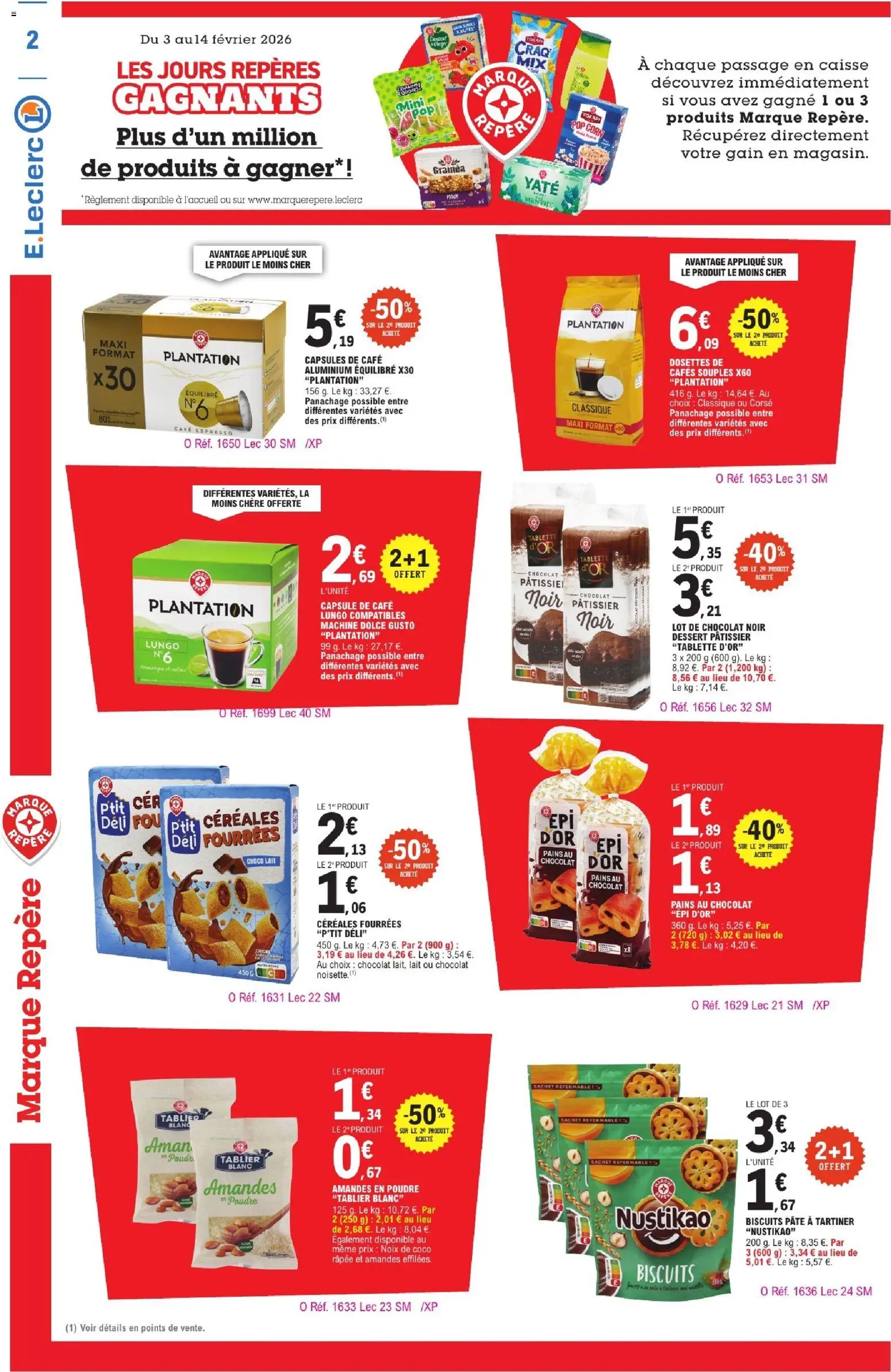 {H1} | Page: 2 | Produits: Cookies, Capsule de café, Lait, Biscuits