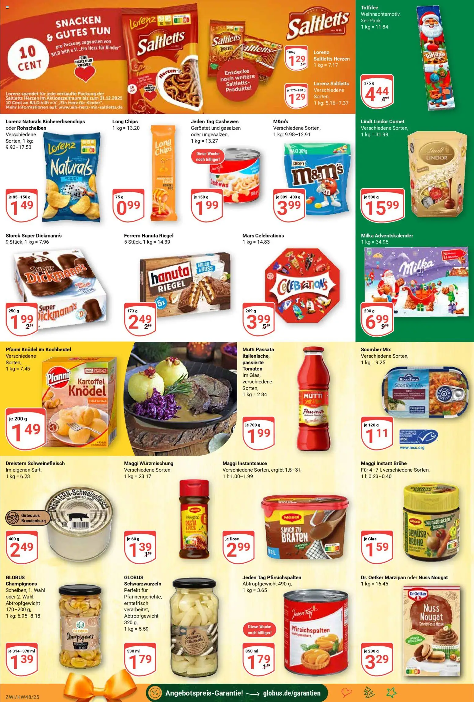 Globus prospekt Zwickau	 – gültig ab 24.11.2025 | Seite: 17 | Produkte: Milch, M&M's, Gemüse, Pasta