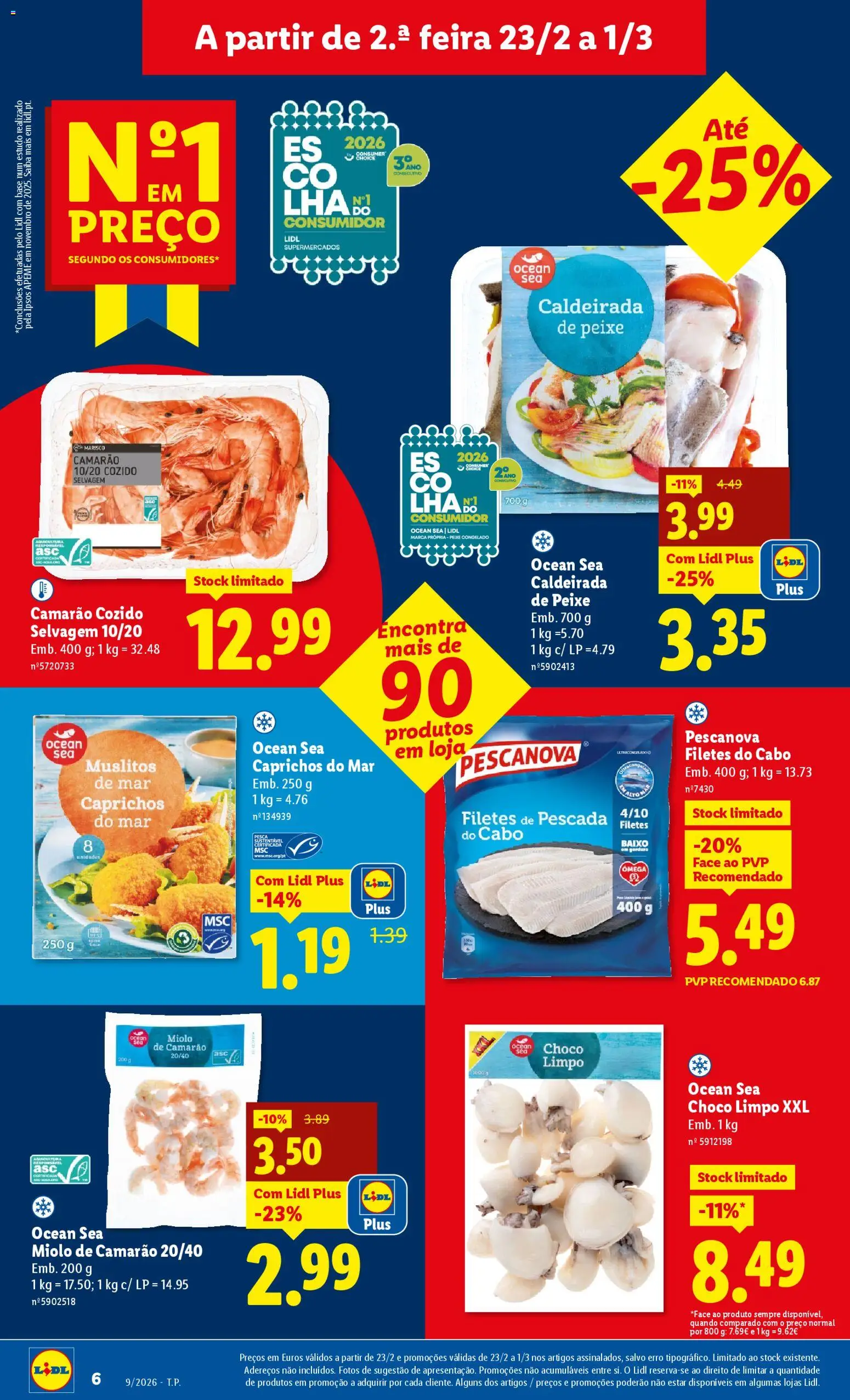 Lidl folheto │ válido de 23.02.2026 | Página: 6 | Produtos: Caldeirada de peixe, Camarão, Base, Peixe