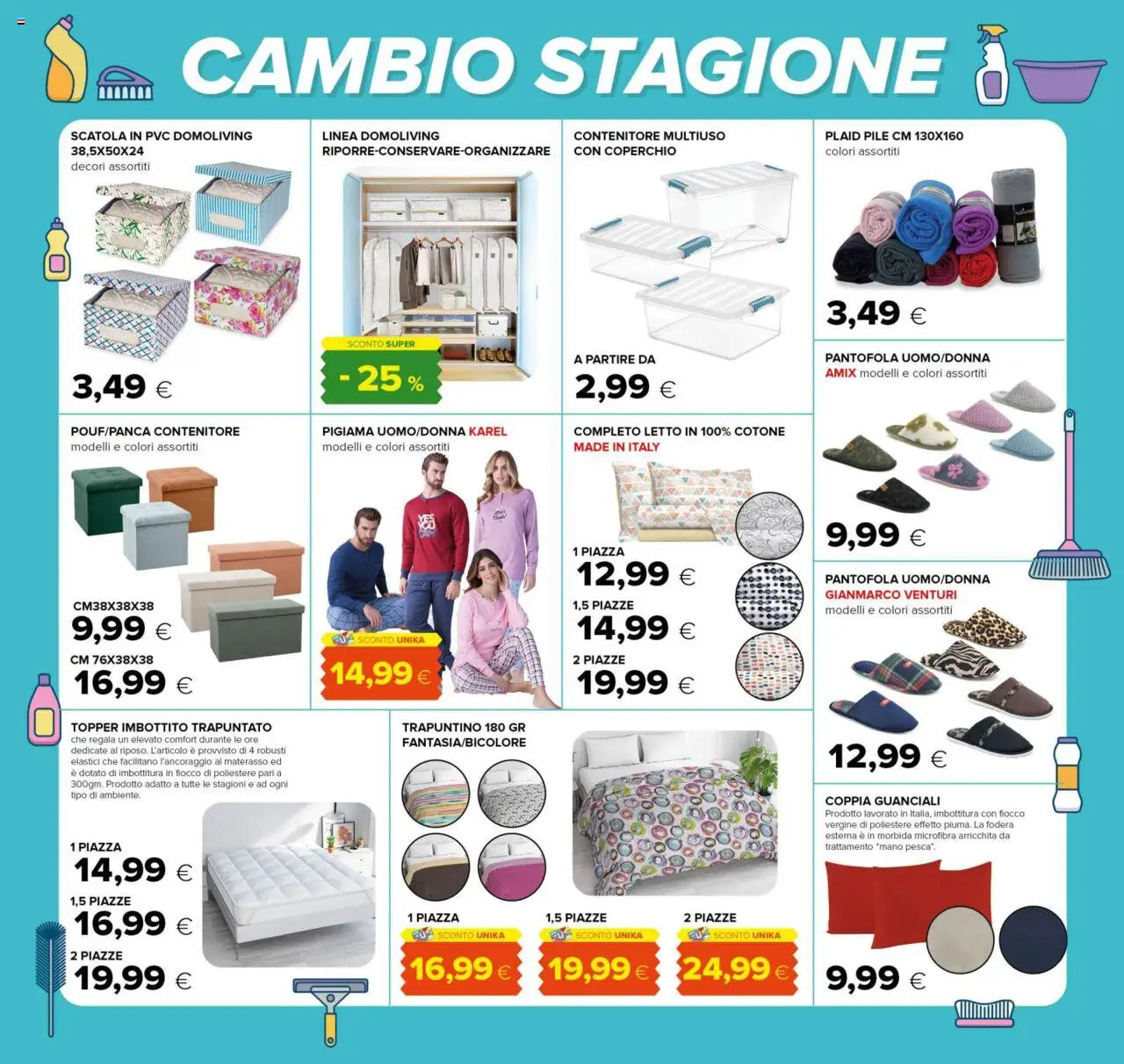 Volantino Oasi del 25.09.2025 | Pagina: 20 | Prodotti: Plaid, Pigiama, Letto, Elastici