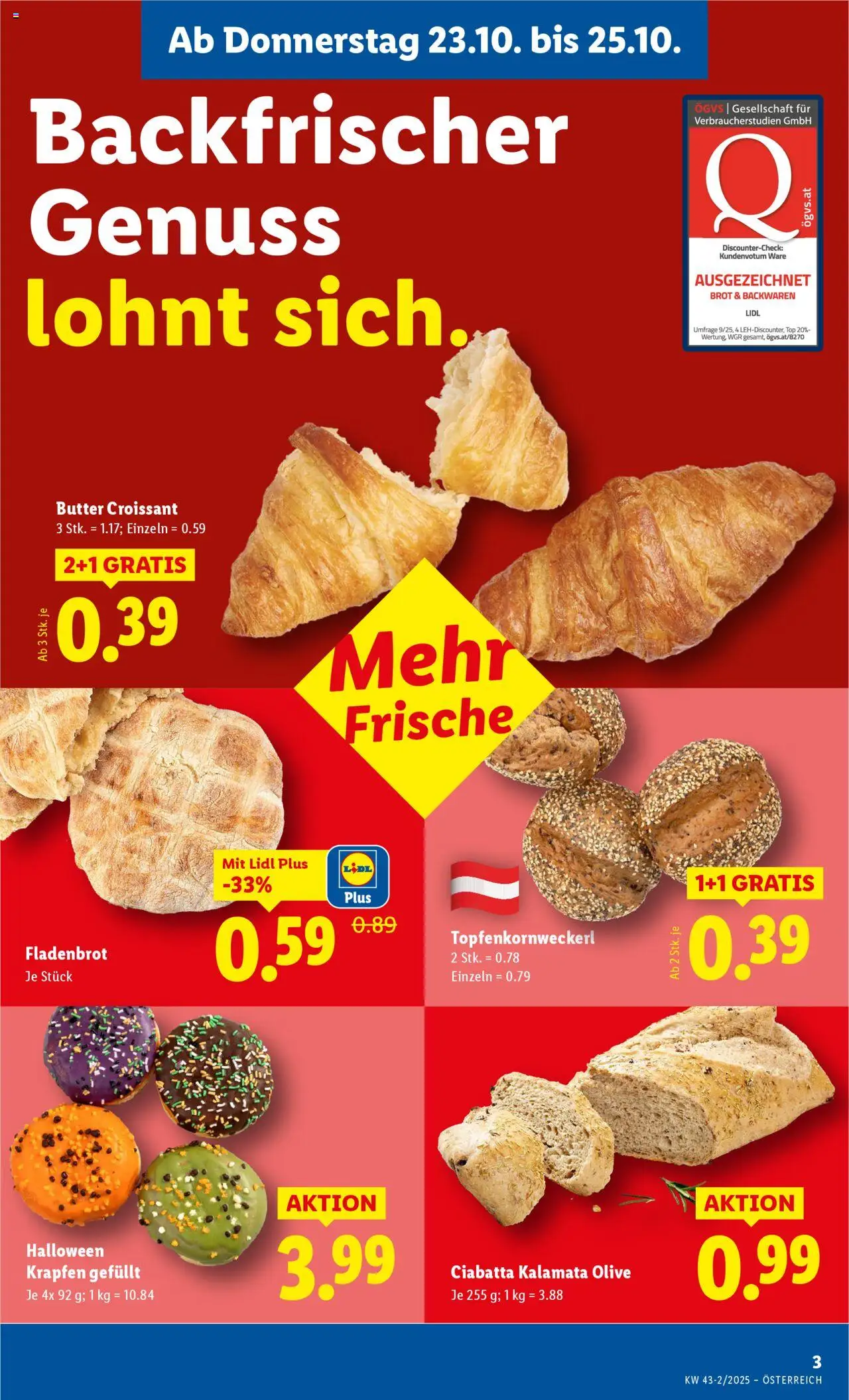 Lidl Flugblatt - Oberpullendorf, Güssing, Oberwart gültig ab 23.10.2025 | Seite: 7 | Produkte: Butter, Brot
