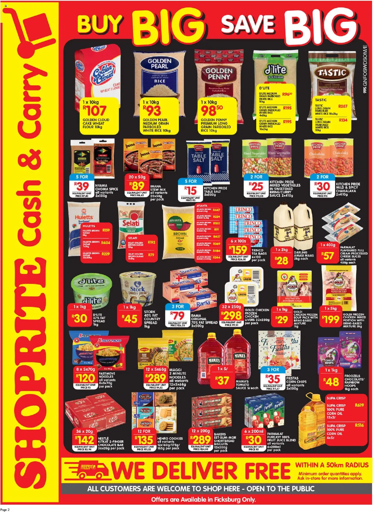 New Shoprite catalogue – valid from 19.01.2026 | Page: 2 | Products: Flour, Chicken, Soup, Sugar