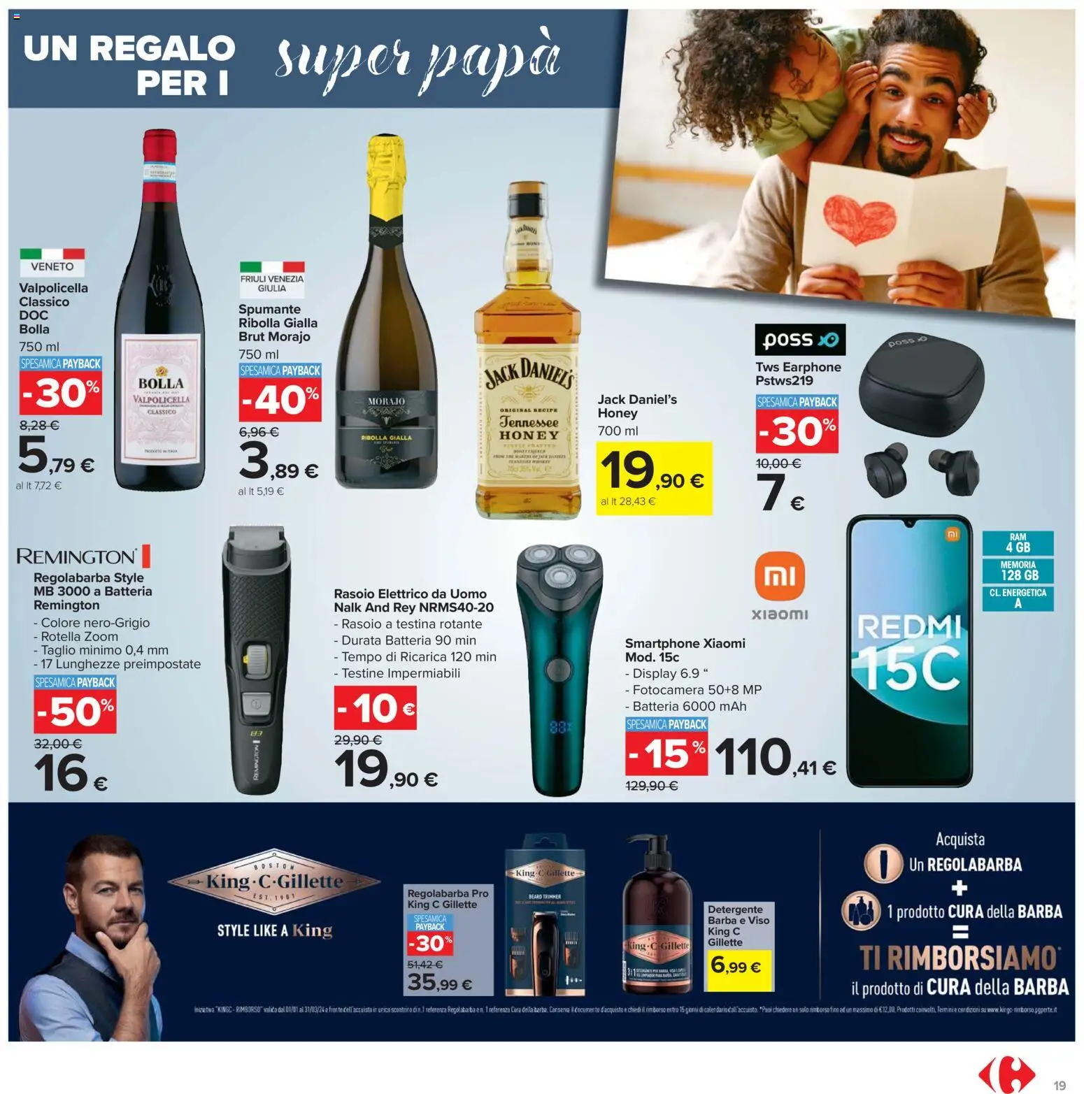 Volantino Carrefour del 13.03.2026 | Pagina: 19 | Prodotti: Detergente, Cura della barba, Spumante, Batteria