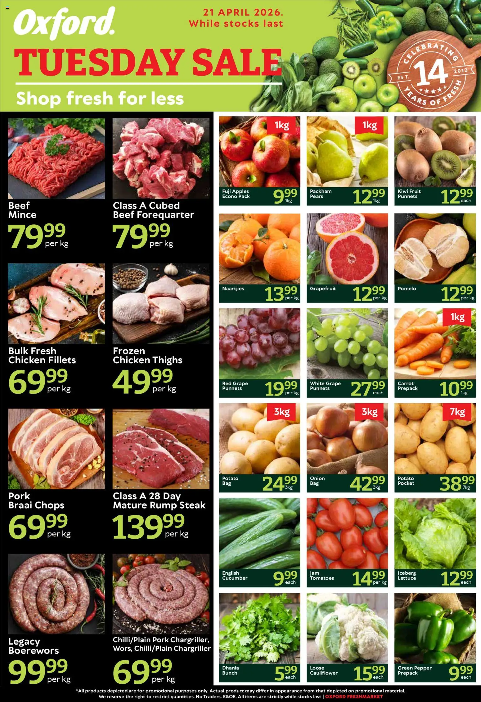 New Oxford Freshmarket catalogue – valid from 21.04.2026 | Page: 1 | Products: Apples, Tomatoes, Beef, Fruit
