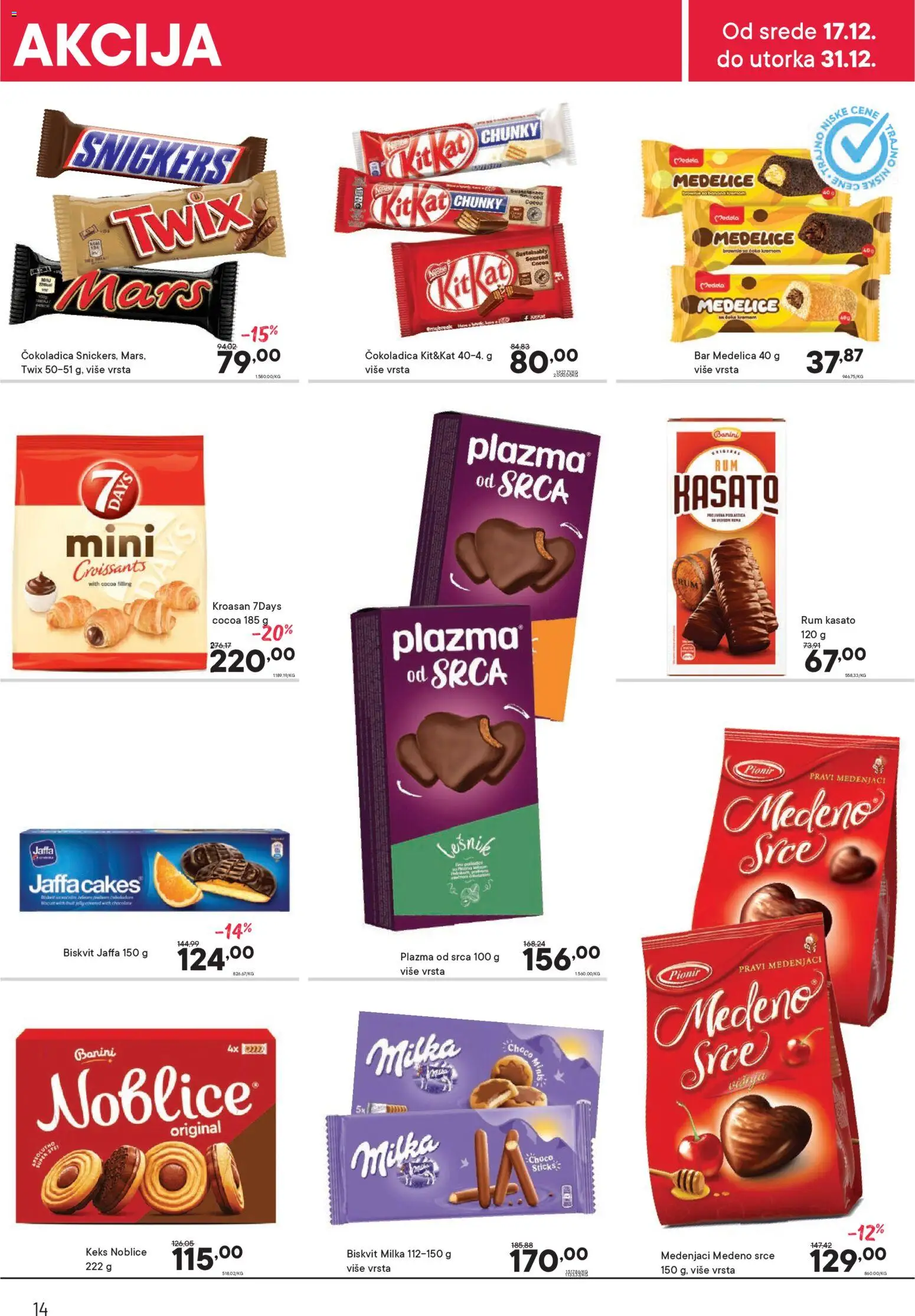 PerSu katalog - važi od 17.12.2025 | Strana: 14 | Proizvode: Milka, Keks, Twix, 7days