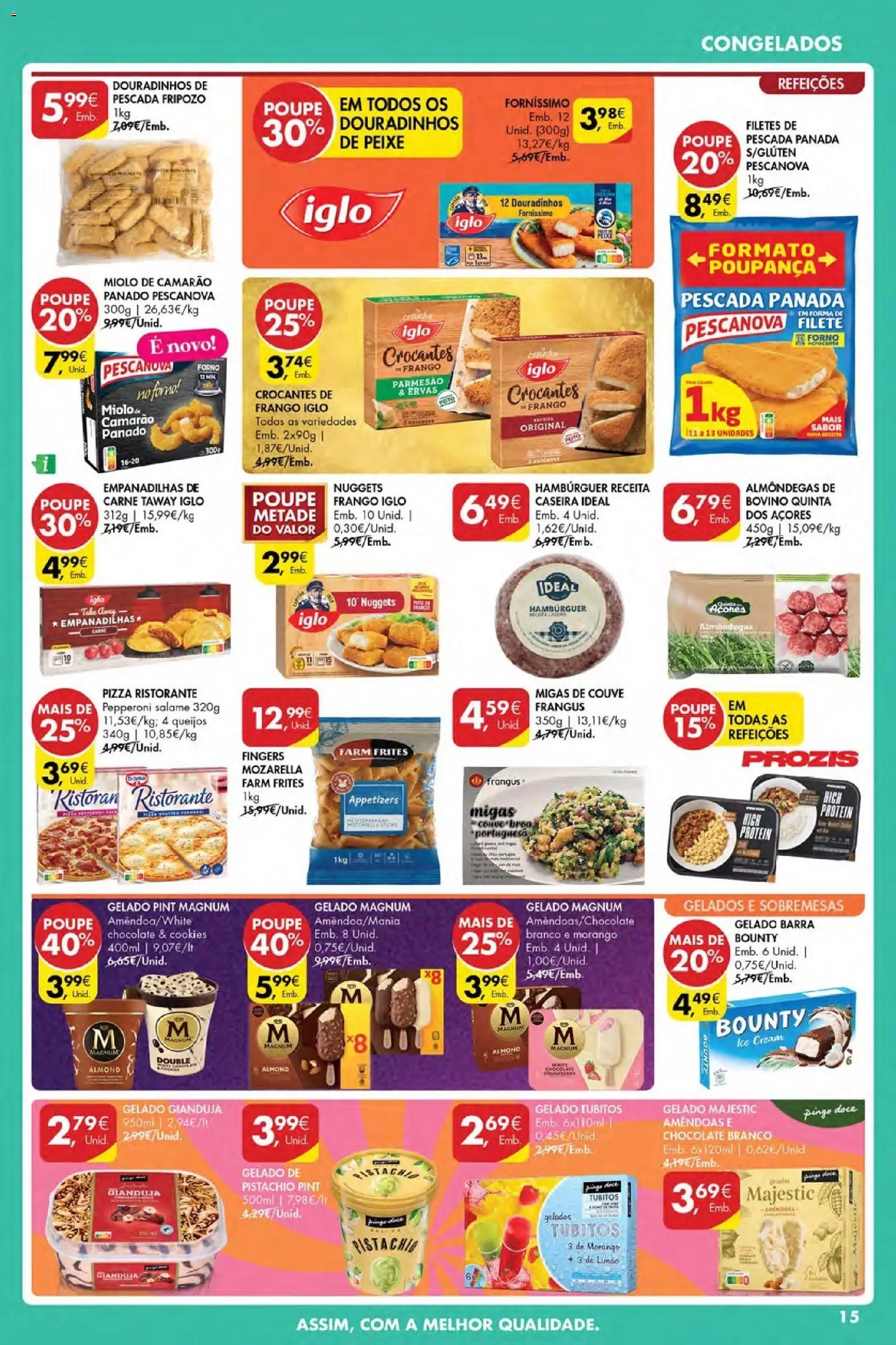 Pingo Doce Poupe Esta Semana Açores │ válido de 20.11.2025 | Página: 15 | Produtos: Pescada, Hambúrguer, Camarão, Nuggets