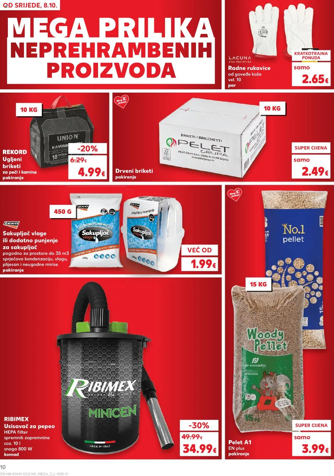 Kaufland katalog | vrijedi od 08.10.2025 | Stranica: 10 | Proizvodi: Usisavač, Drveni briketi, Rukavice, Briketi