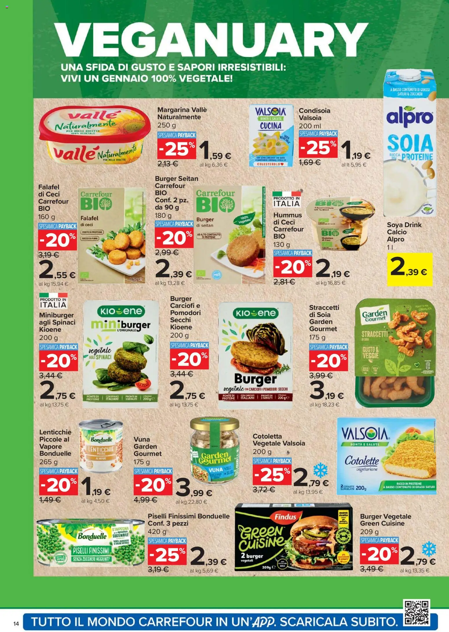 Volantino Carrefour del 15.01.2026 | Pagina: 14 | Prodotti: Lenticchie, Pomodori, Piselli, Margarina