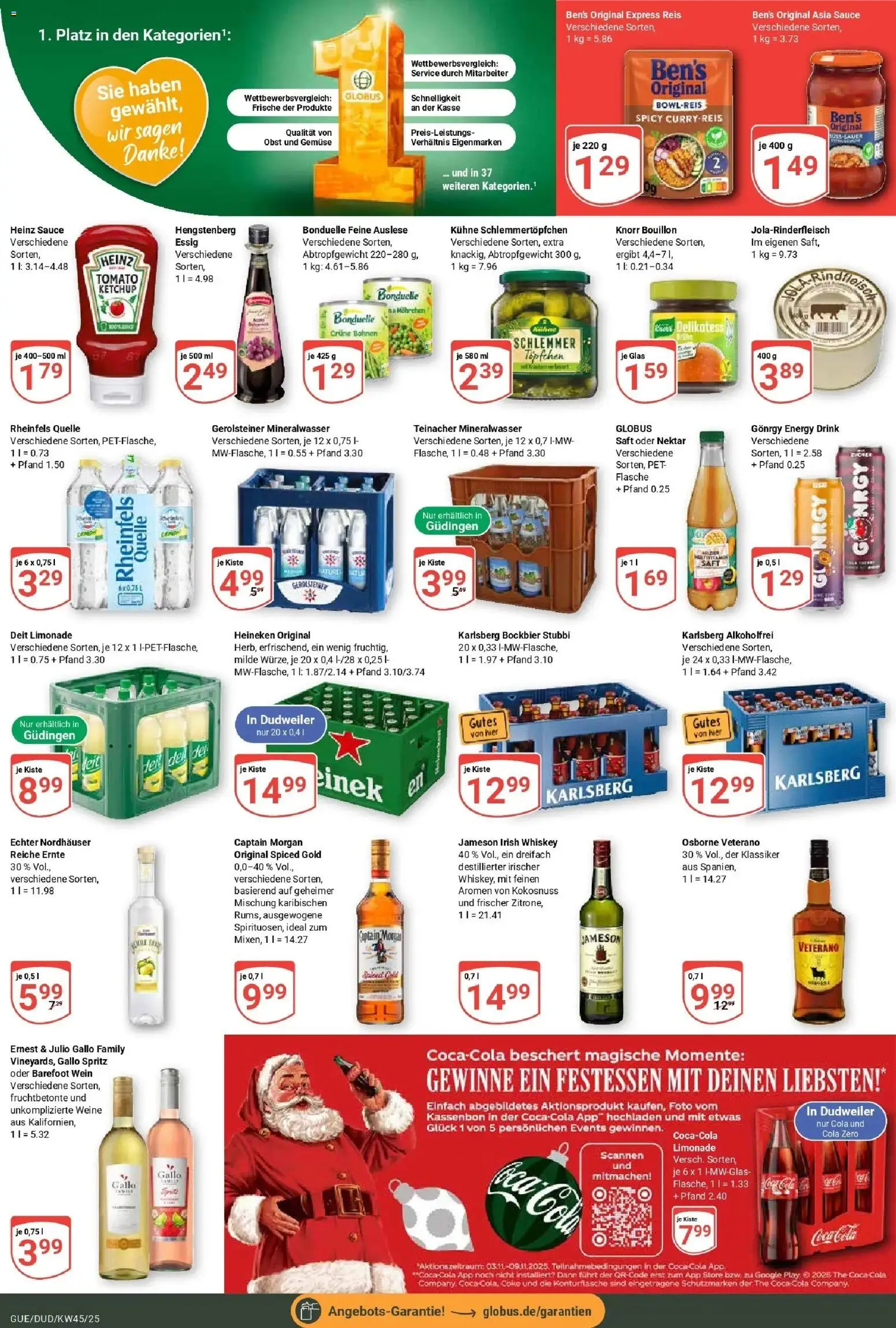 Globus prospekt Saarbrücken-Dudweiler	 (ab 02.11.2025) » Angebote online | Seite: 3 | Produkte: Limonade, Jameson, Mineralwasser, Obst