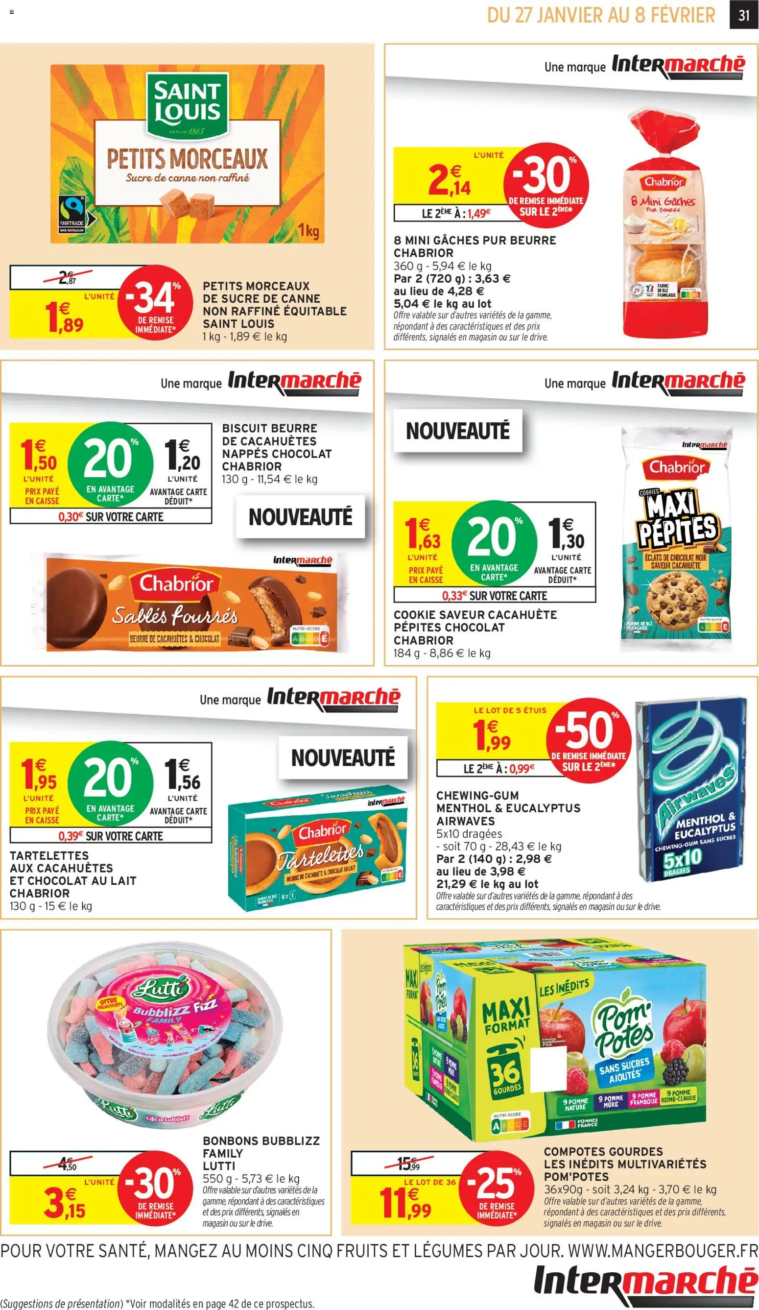 {H1} | Page: 31 | Produits: Pom'potes, Sucre de canne, Beurre de cacahuètes, Beurre