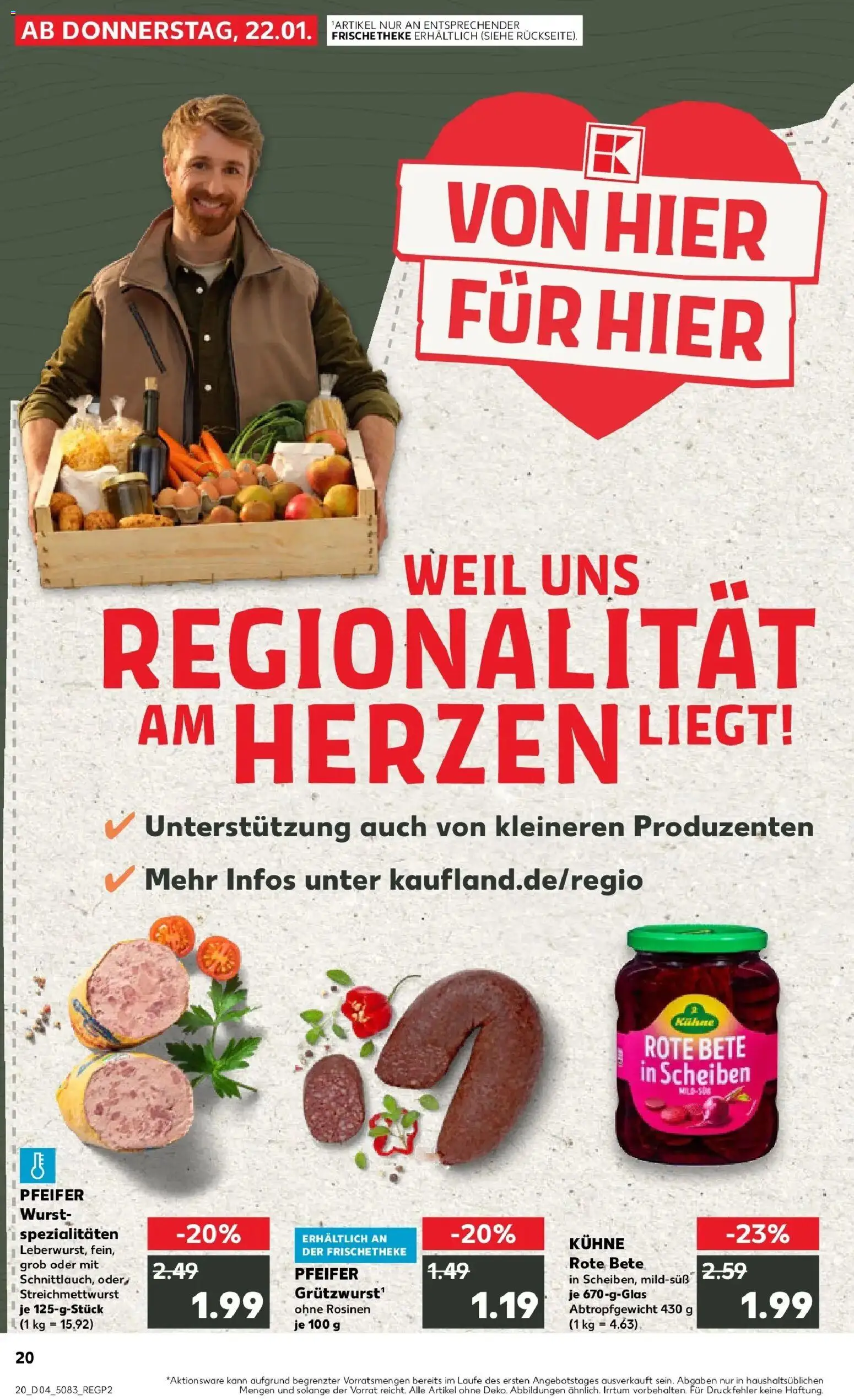 Kaufland prospekt Flensburg	 – gültig ab 25.01.2026 | Seite: 20 | Produkte: Rosinen, Wurst