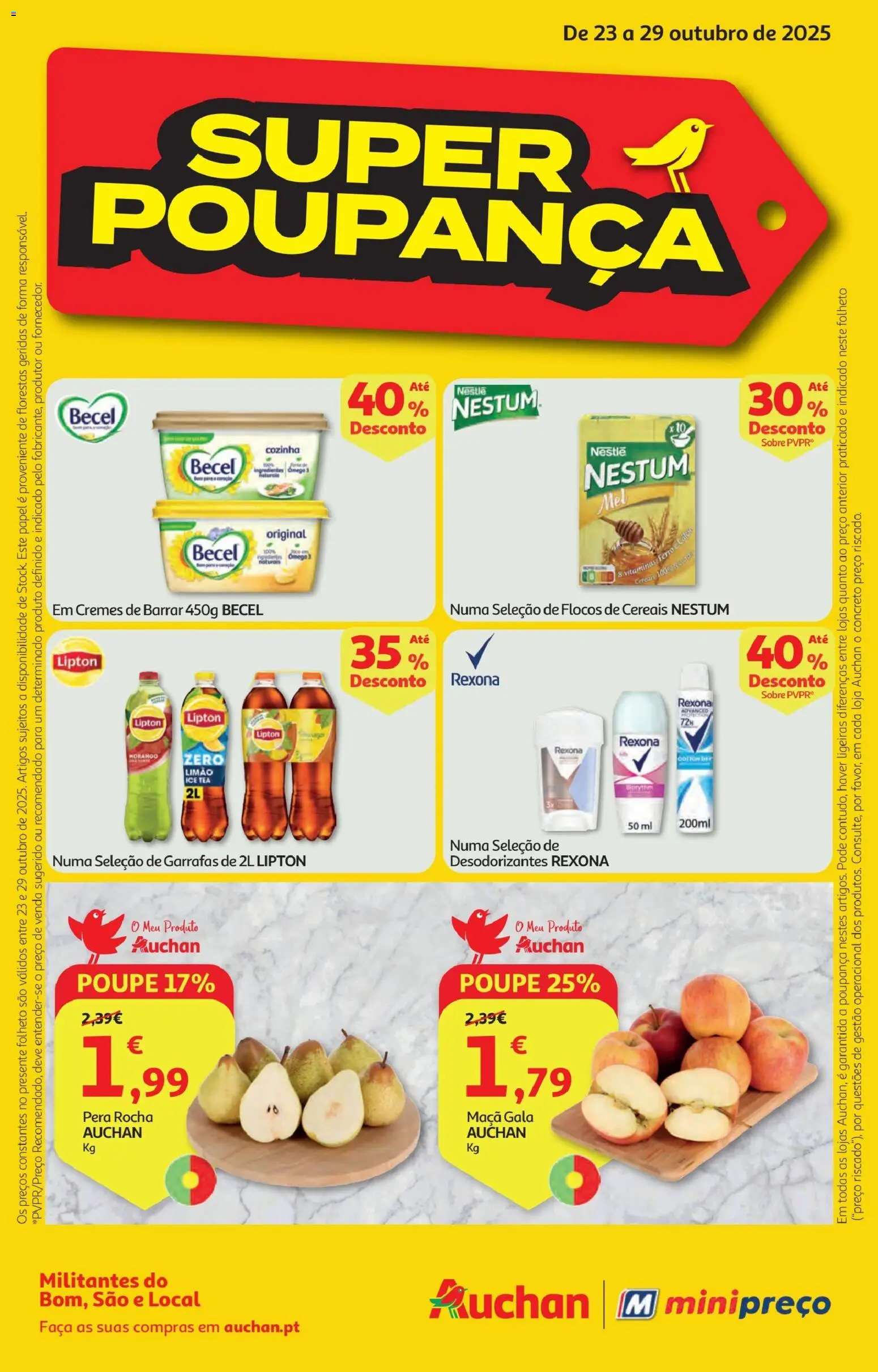 Minipreço folheto │ válido de 23.10.2025 | Página: 1 | Produtos: Ferro, Nestlé, Maça, Flocos