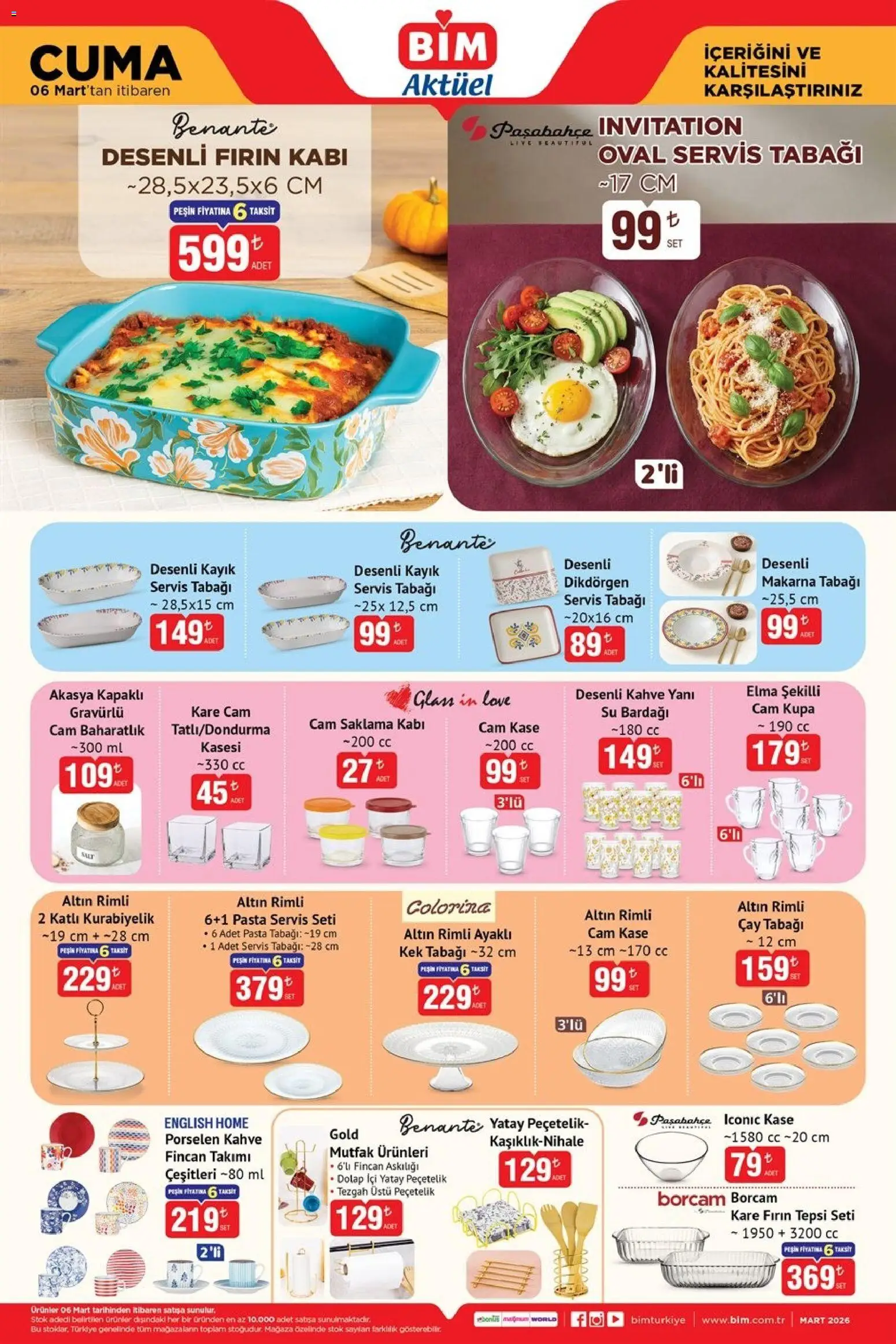 BİM Katalog Cuma - 06.03.2026 tarihinden itibaren geçerlidir | Sayfa: 5 | Ürünler: Kaşe, Peçetelik, Baharatlık, Elma