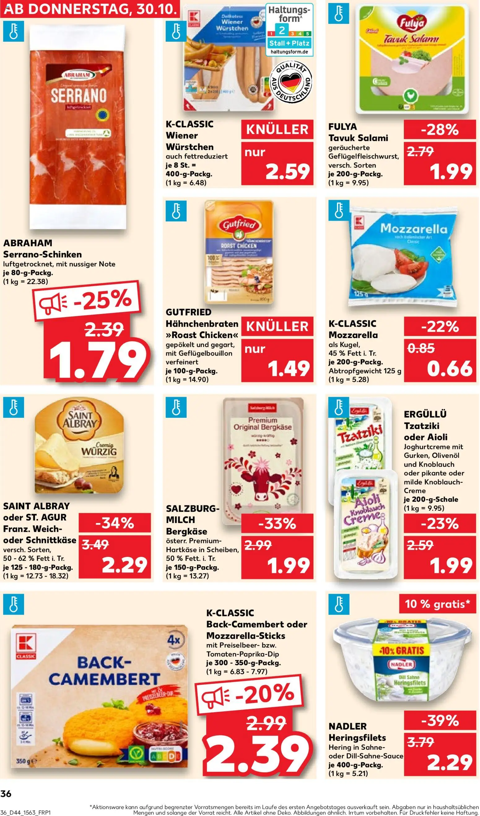 Kaufland prospekt Hamburg	 – gültig ab 02.11.2025 | Seite: 36 | Produkte: Wiener wurstchen, Milch, Creme, Dill