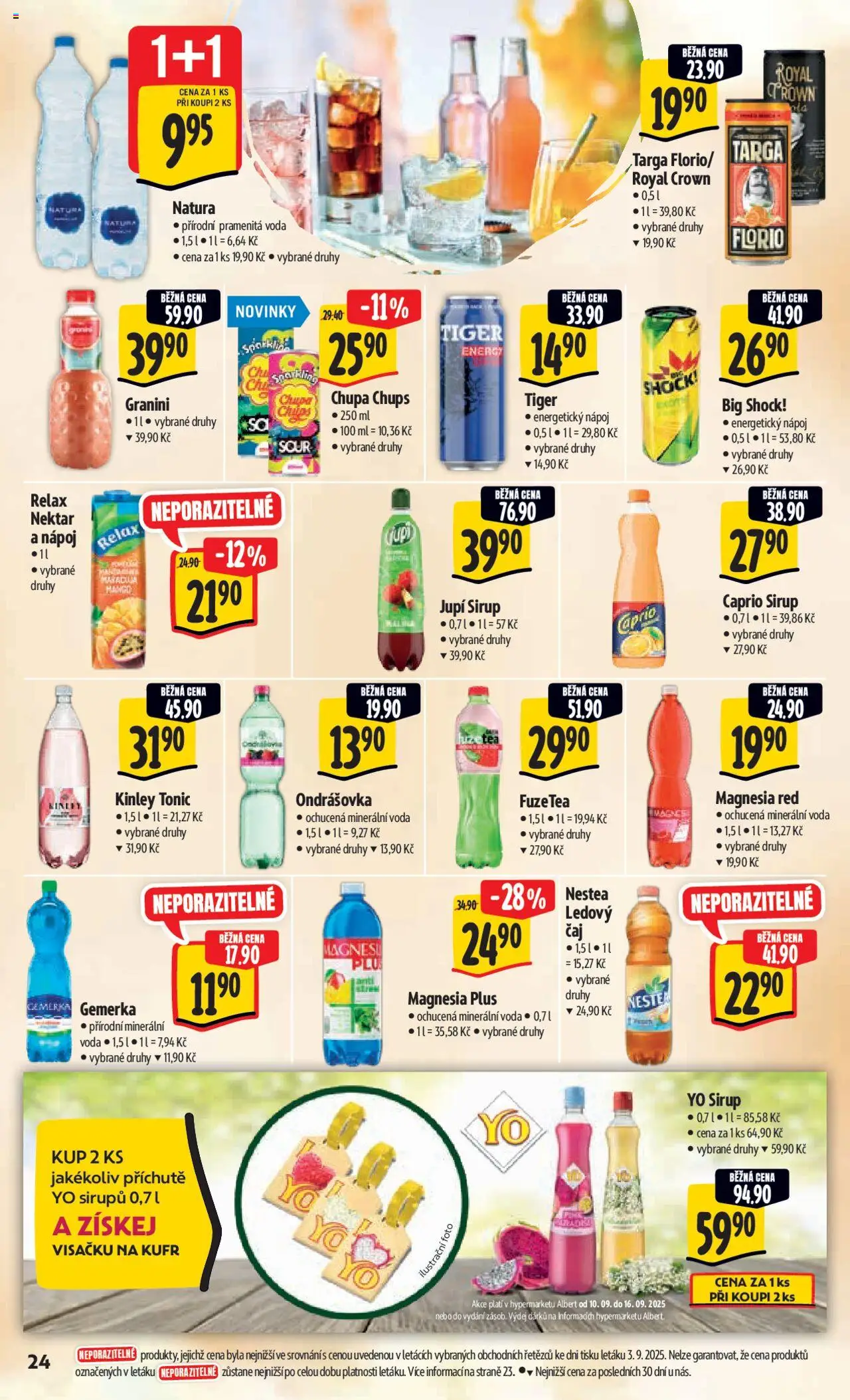 Albert leták - Hypermarket od 10.09.2025 | Strana: 33 | Produkty: Voda, Kufr, Energetický nápoj, Minerální voda