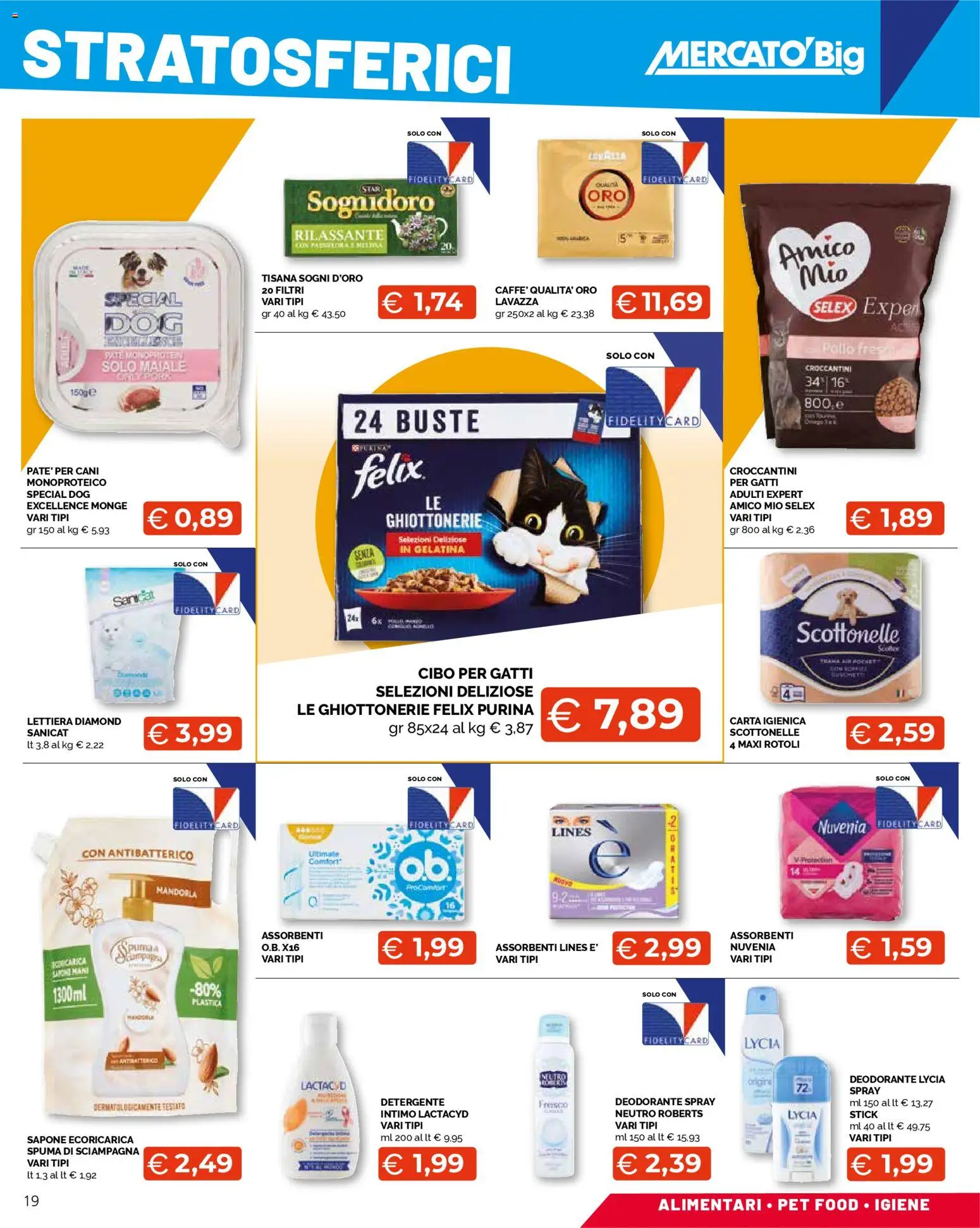 Volantino Mercatò del 10.11.2025 | Pagina: 19 | Prodotti: Paté, Carta igienica, Deodorante, Detergente