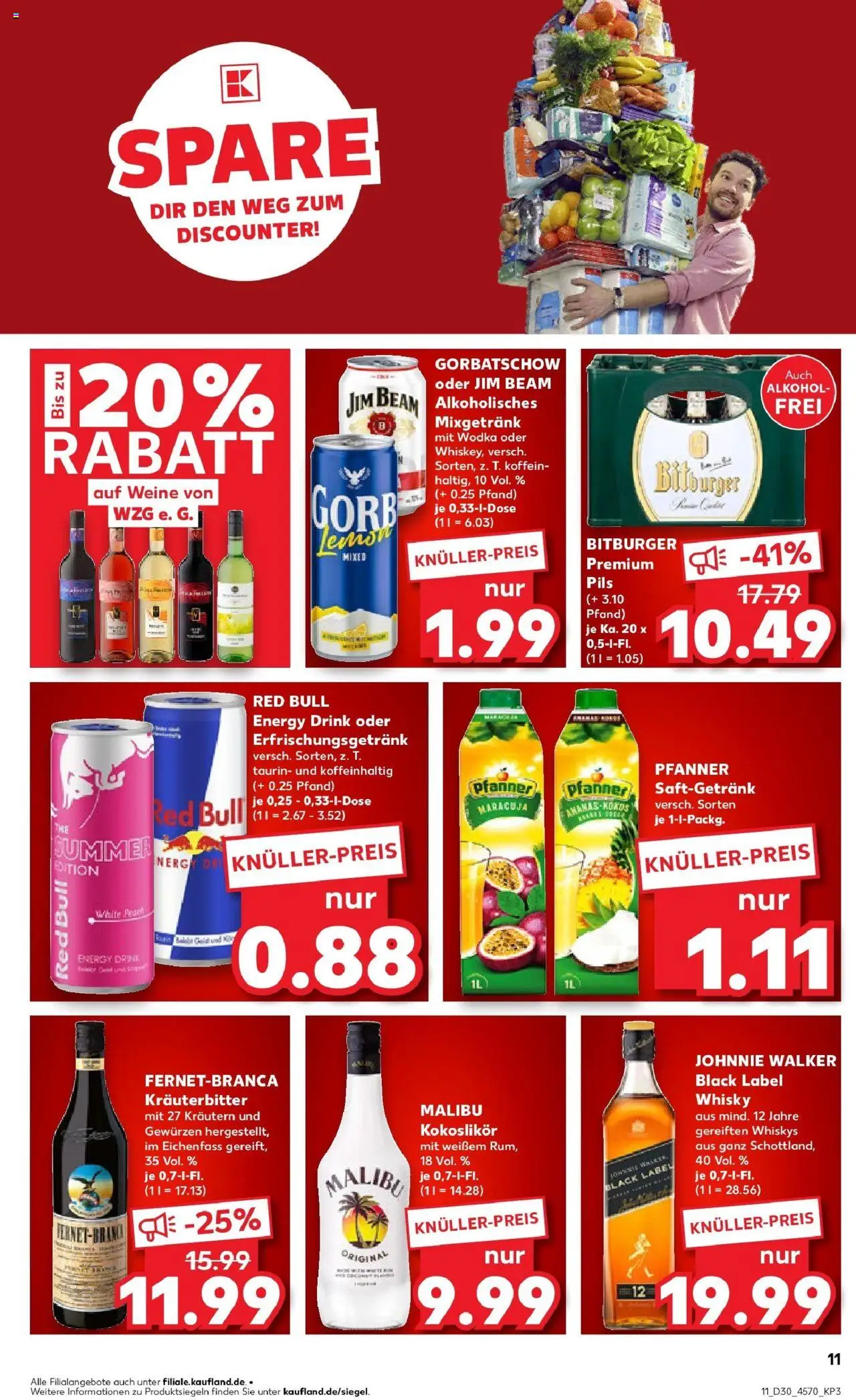 Kaufland prospekt Freilassing	 - gültig ab dem 24.07.2025 | Seite: 11 | Produkte: Whisky, Red bull, Energy, Wodka