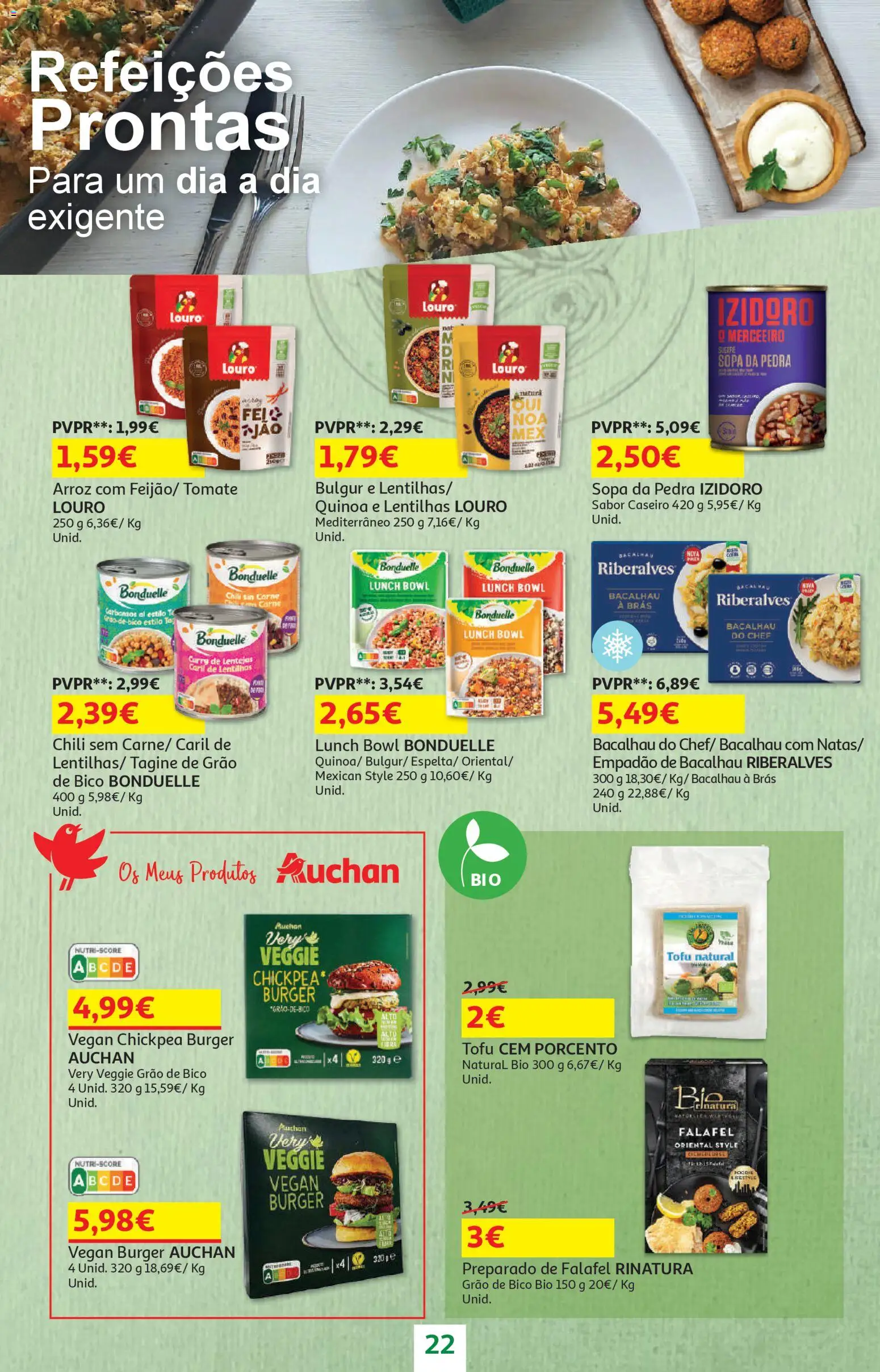 Auchan - Preços Redondos │ válido de 06.04.2026 | Página: 22 | Produtos: Bacalhau, Louro, Quinoa, Tomate