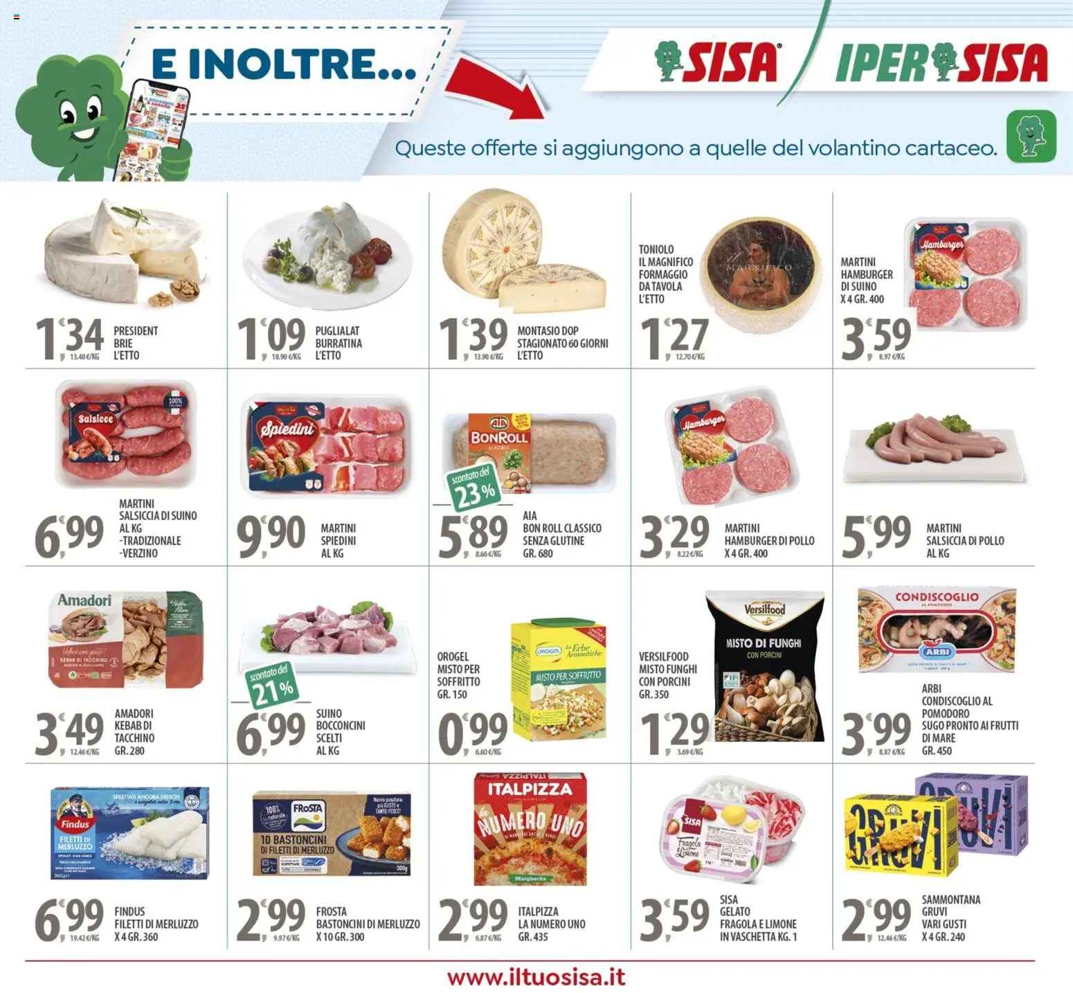 Volantino SISA del 05.12.2025 | Pagina: 15 | Prodotti: Merluzzo, Tacchino, Salsiccia, Funghi