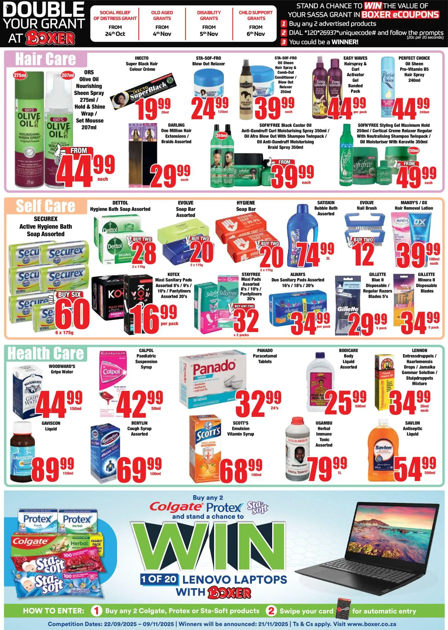 New Boxer catalogue – valid from 23.10.2025 | Page: 11 | Products: Bath, Cough syrup, Braids, Brush