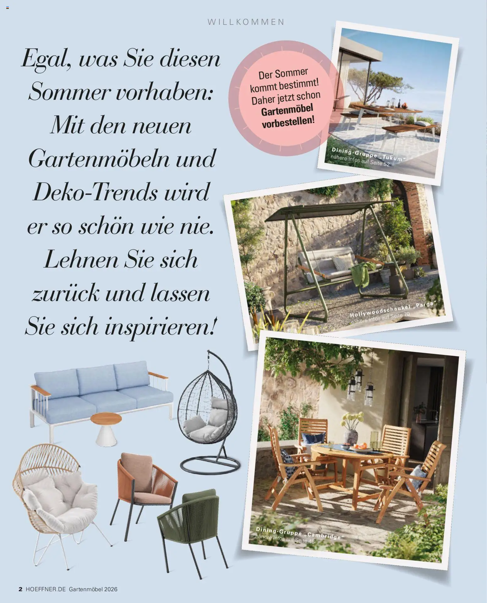 Höffner Prospekt Gartenmöbel – gültig ab 27.03.2026 | Seite: 2 | Produkte: Gartenmöbel