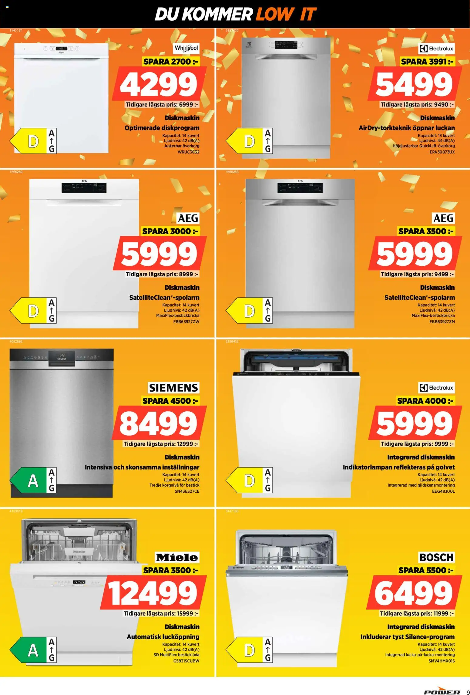 Power reklamblad aktuell från 23.01.2026 | Sida: 9 | Produkter: Diskmaskin, Kuvert