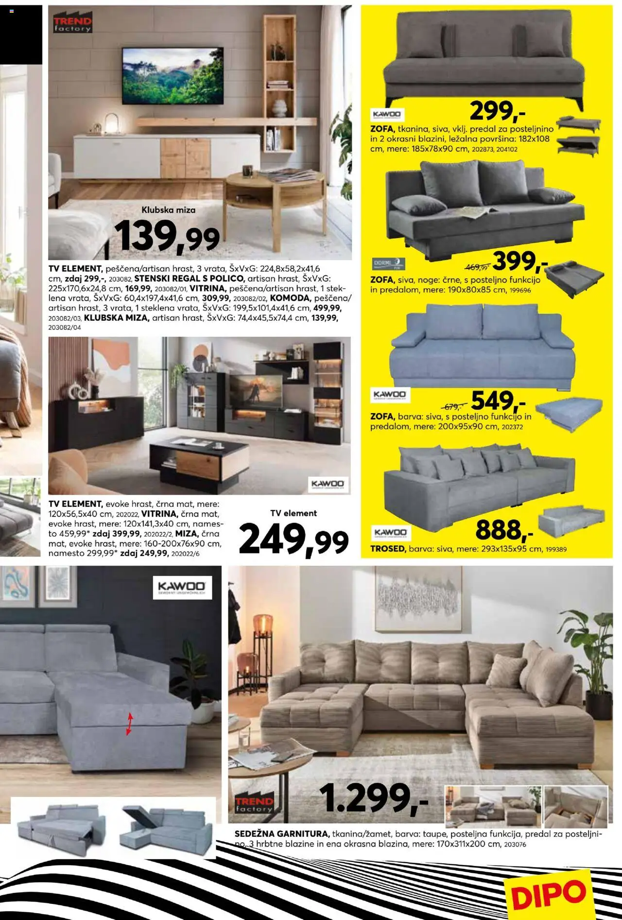 Dipo katalog │ velja od 06.08.2025 | Stran: 7 | Izdelki: Tv, Klubska miza, Miza, Regal
