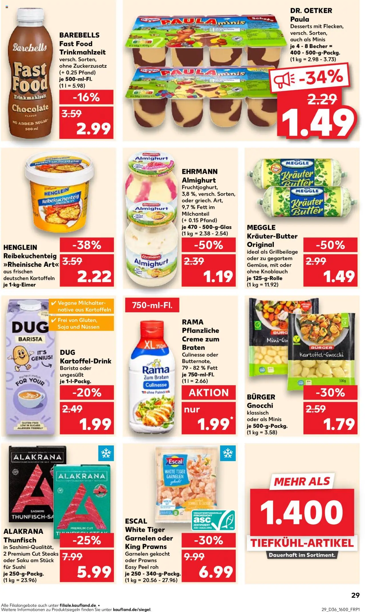Kaufland prospekt Bremen	 - gültig ab dem 04.09.2025 | Seite: 29 | Produkte: Thunfisch, Kräuterbutter, Garnelen, Kartoffeln