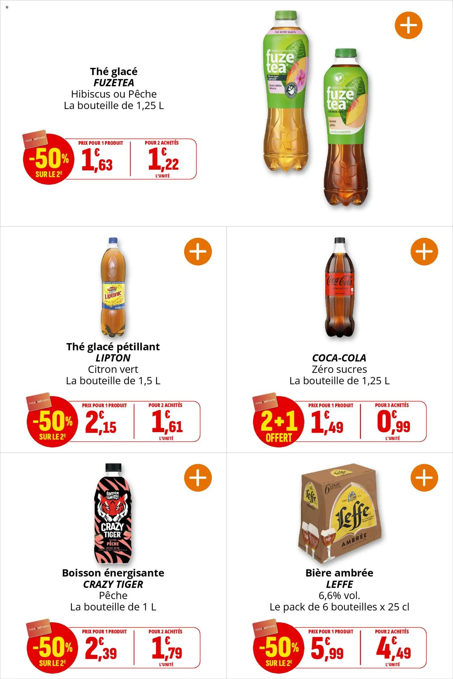 {H1} | Page: 29 | Produits: Citron vert, Pêche, Boisson énergisante, Thé glacé