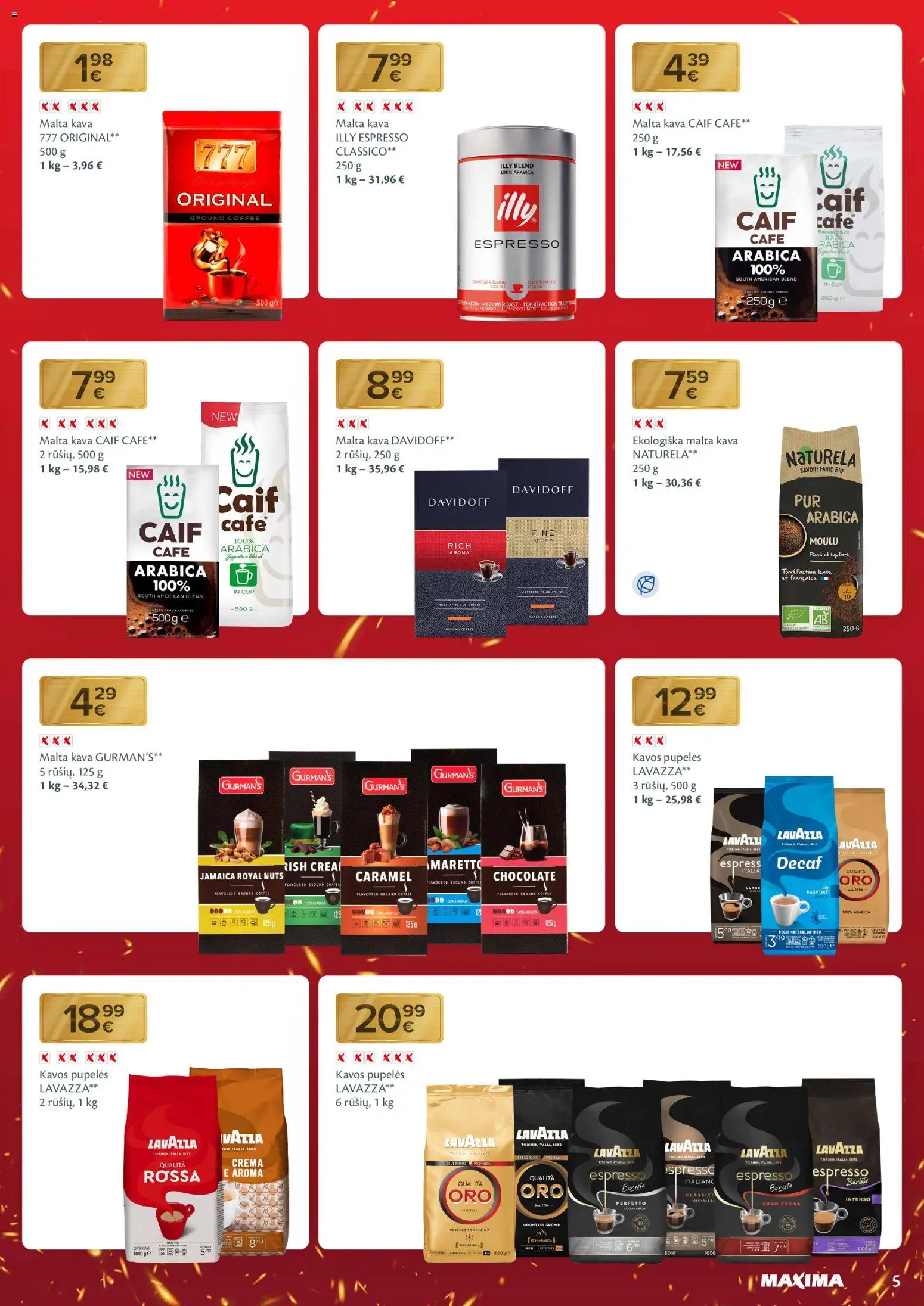MAXIMA akcijos nuo 23.12.2025 | Puslapis: 5 | Prekių: Pupelės, Kavos pupelės, Kava
